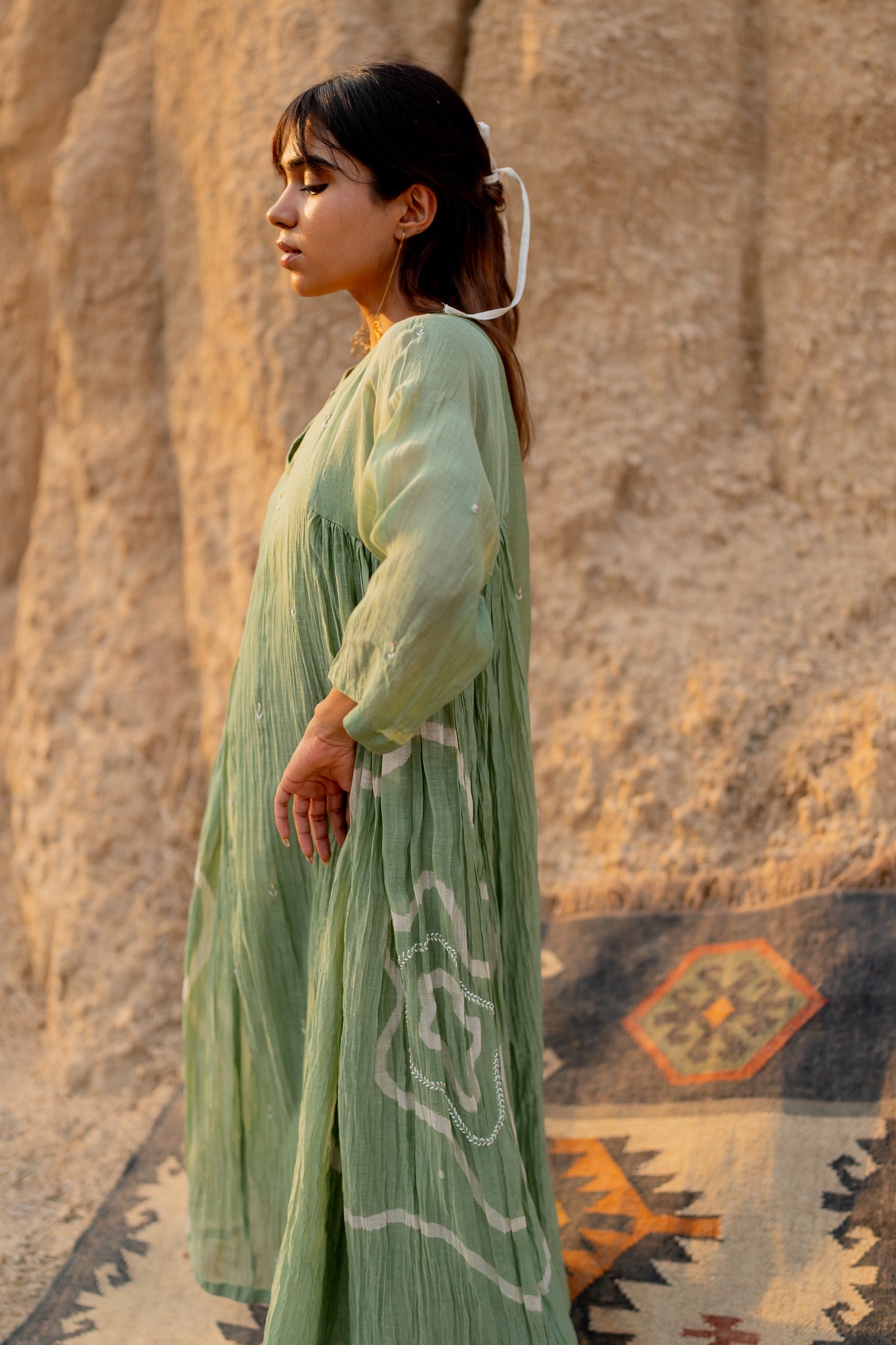 Pastel Green Ruzgar Dress - CiceroniDressesNirjara
