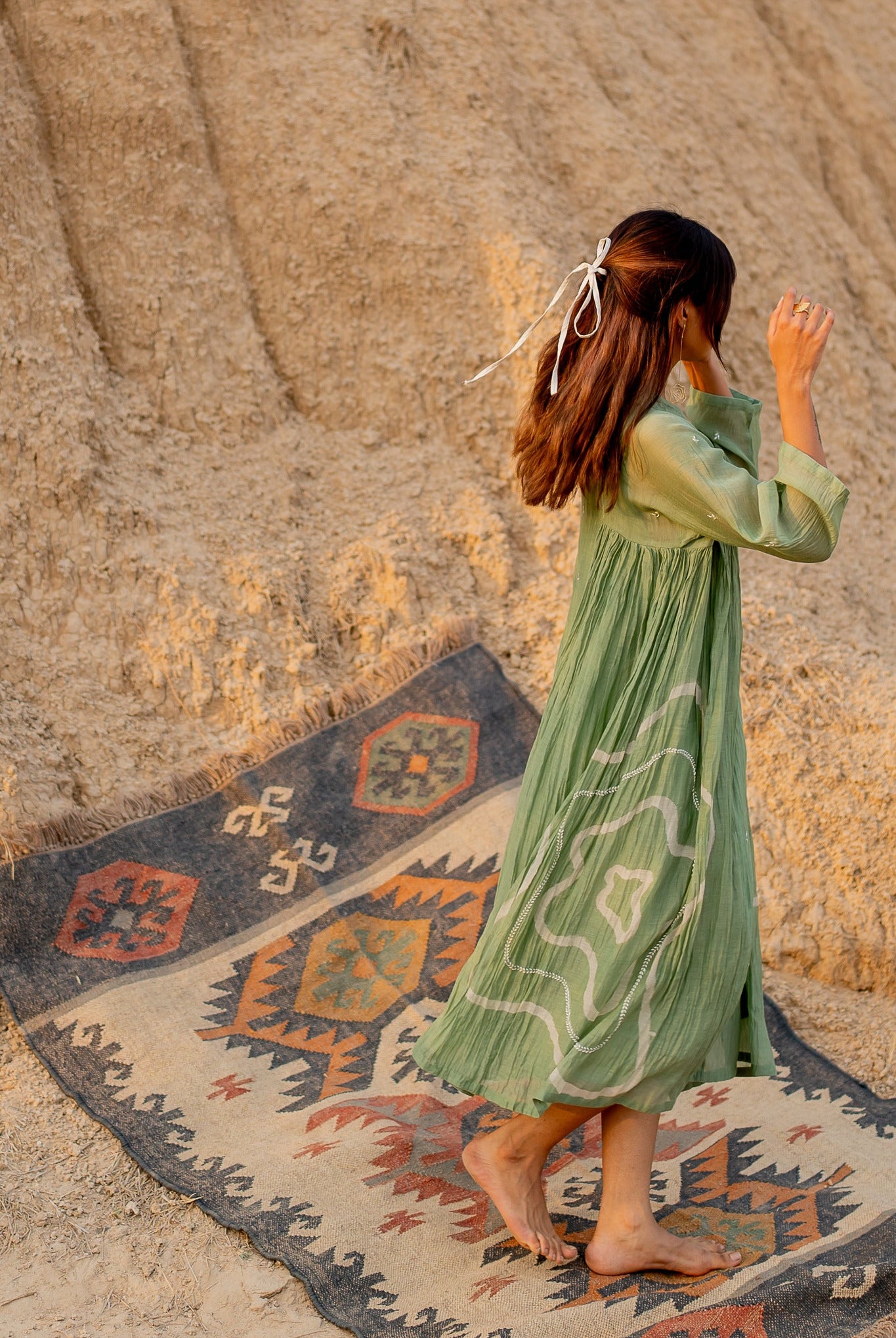 Pastel Green Ruzgar Dress - CiceroniDressesNirjara