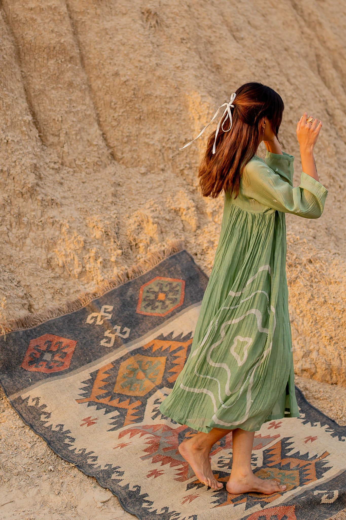 Pastel Green Ruzgar Dress - CiceroniDressesNirjara