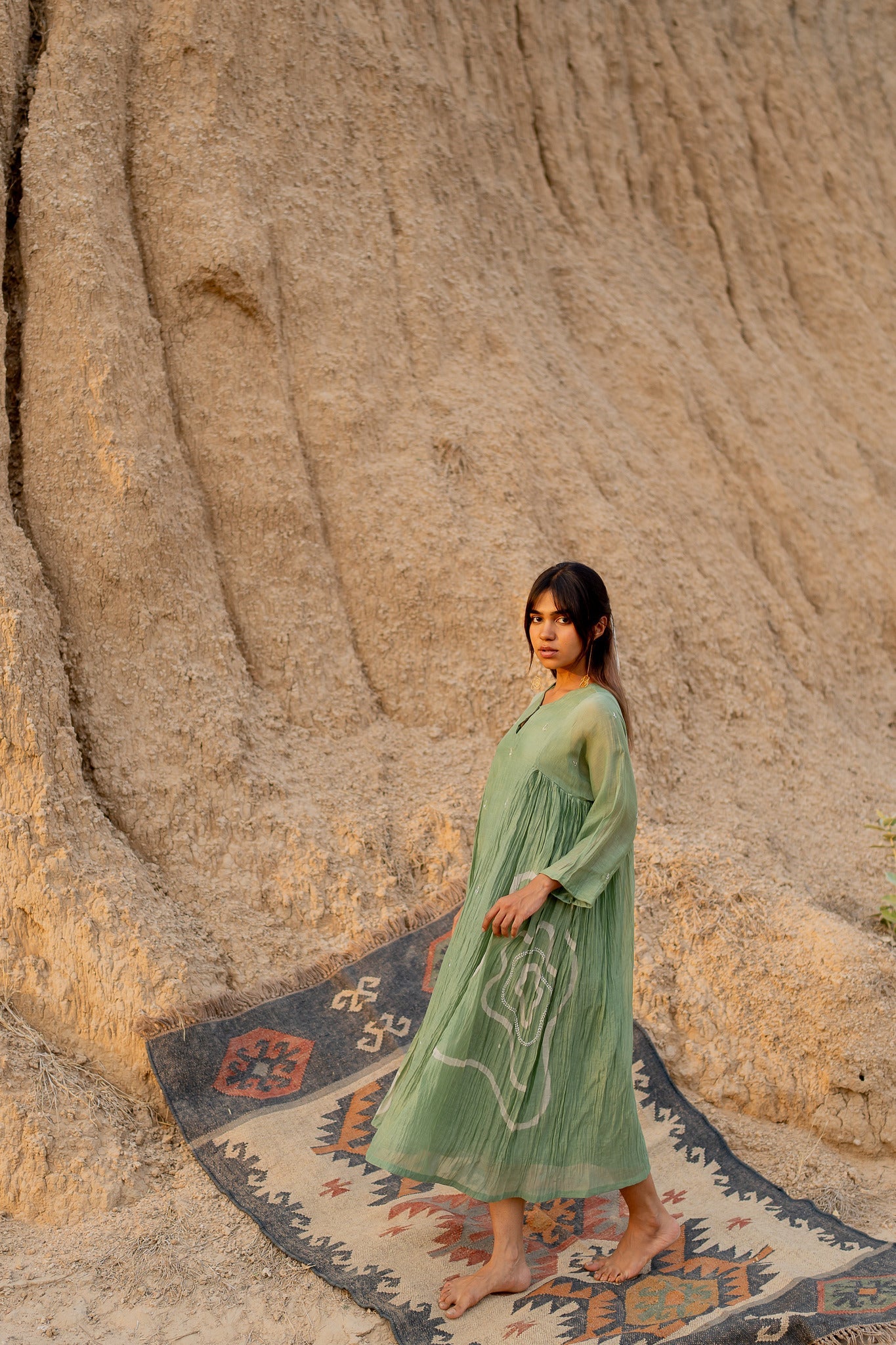 Pastel Green Ruzgar Dress - CiceroniDressesNirjara