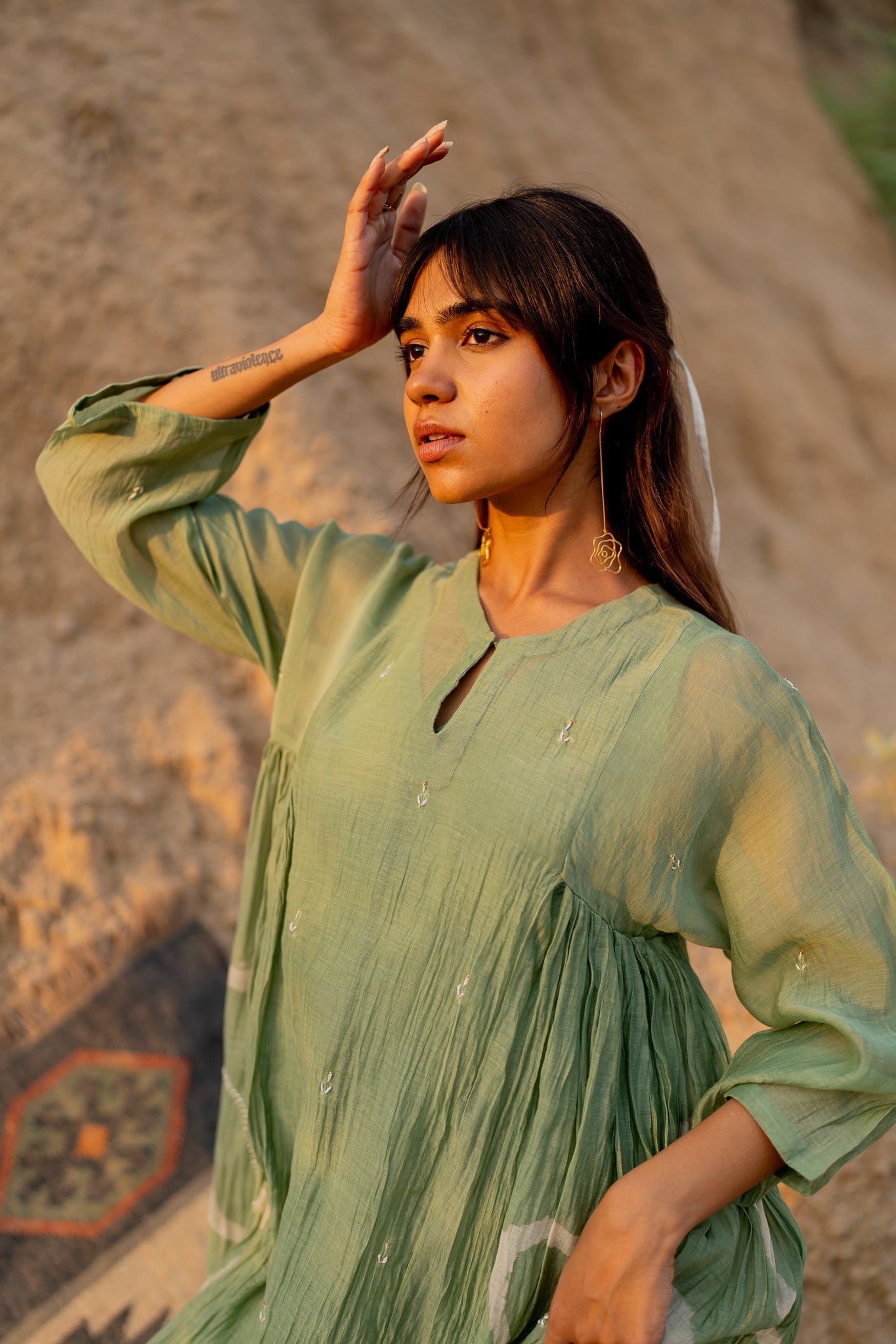 Pastel Green Ruzgar Dress - CiceroniDressesNirjara