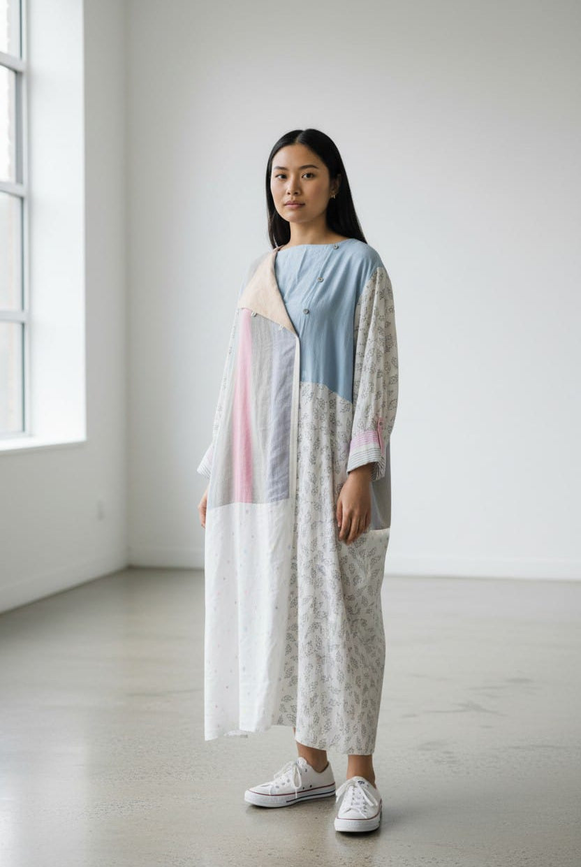 Patch Shirt Dress – Dot Lotus Jamdani - CiceroniDressesBhomra