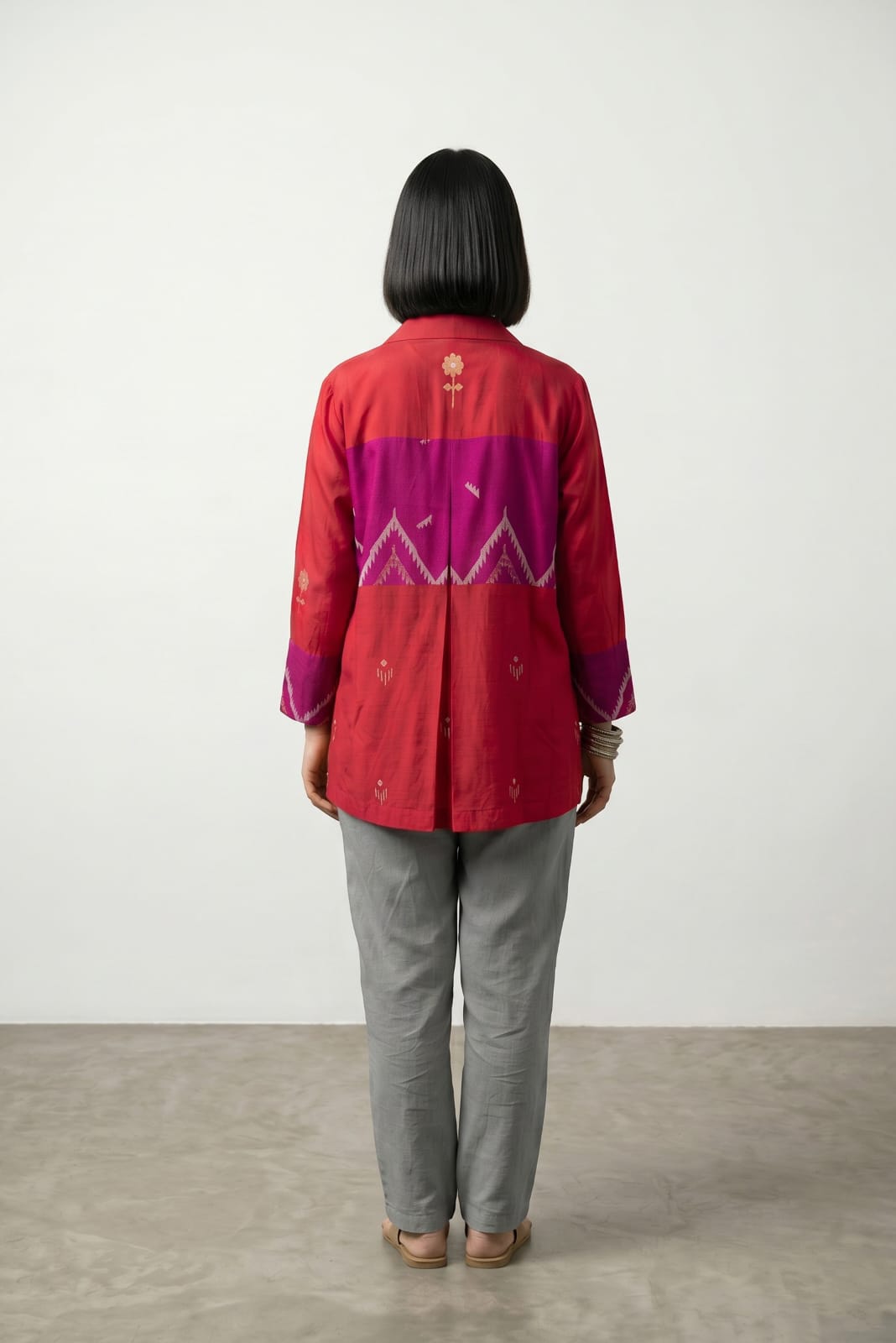 Patch Shirt β Red B F Zari Jamdani - CiceroniWomen ShirtsBhomra