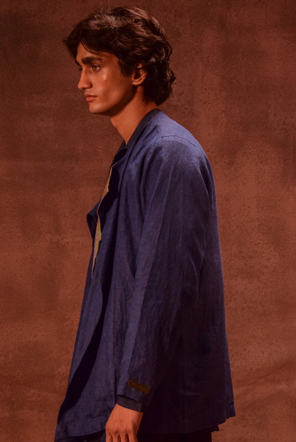 Patina Linen Shirt in Denim Blue - CiceroniMen ShirtsAnam Husain