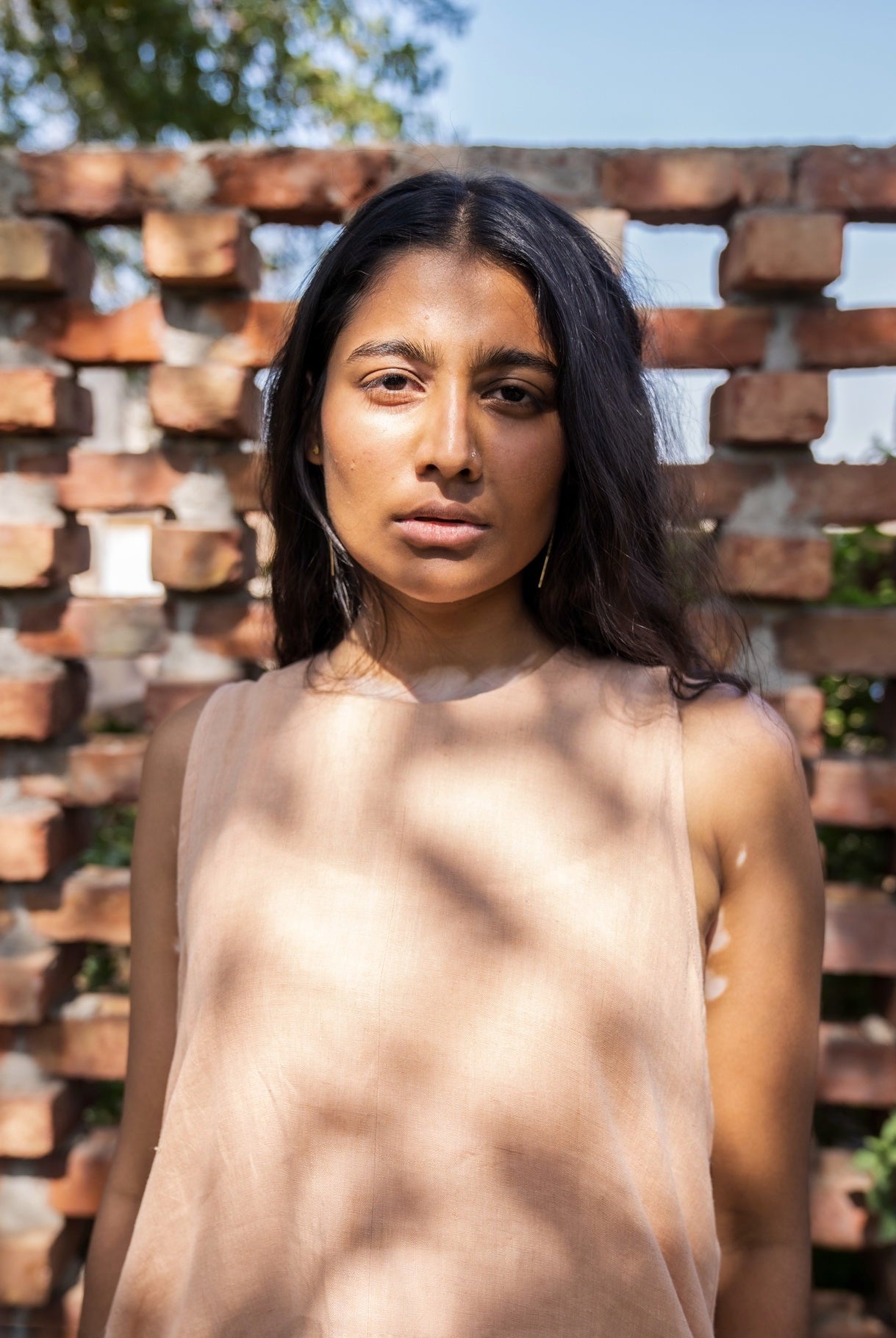 Peach Linen Dress - CiceroniDresseswith N.