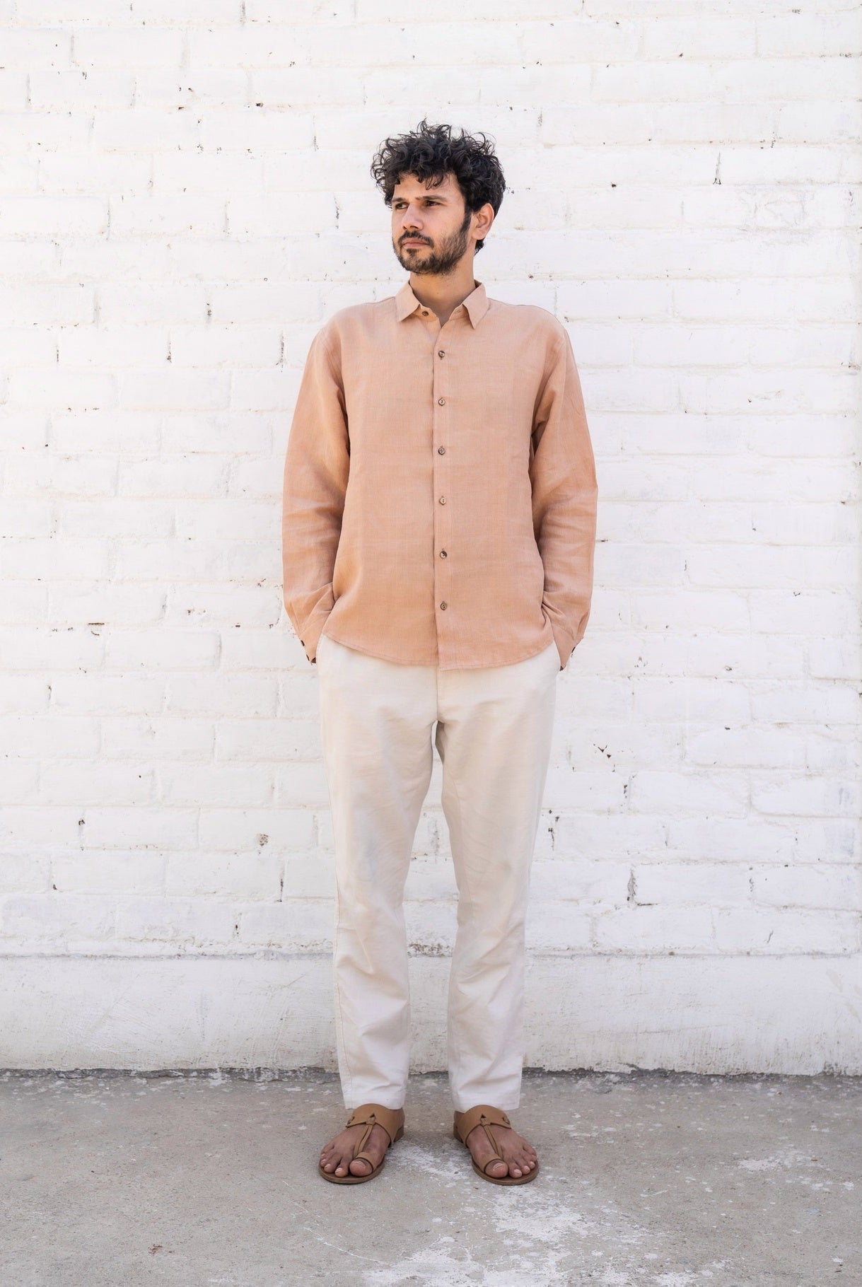 Peach Linen Shirt - CiceroniMen Shirtswith N.