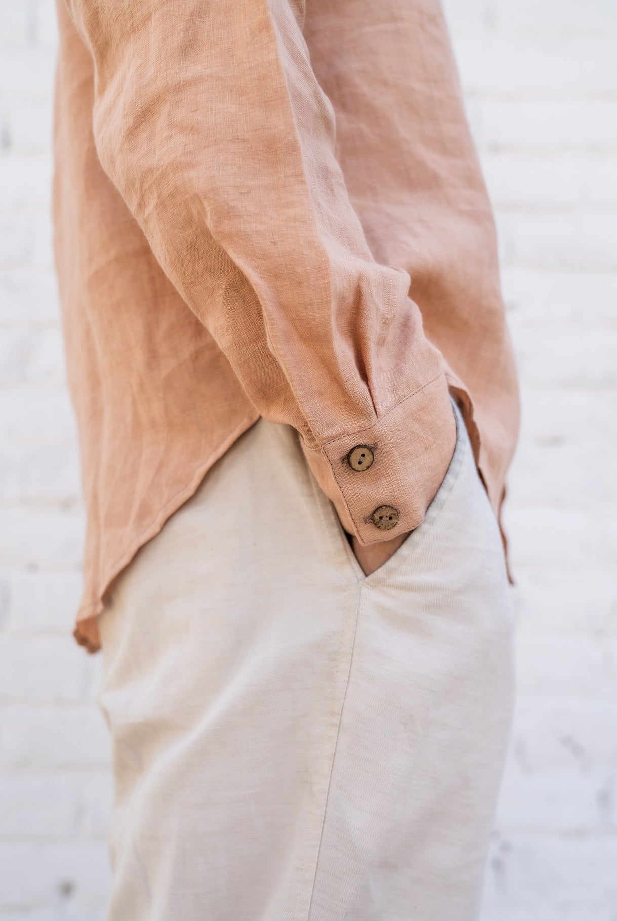 Peach Linen Shirt - CiceroniMen Shirtswith N.