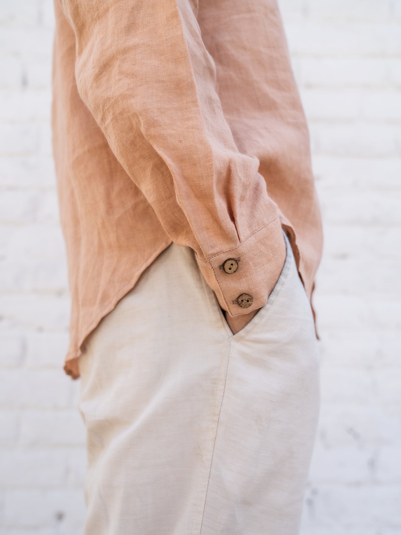 Peach Linen Shirt - CiceroniMen Shirtswith N.