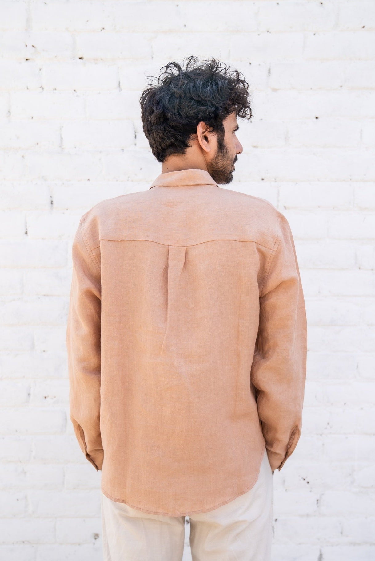 Peach Linen Shirt - CiceroniMen Shirtswith N.
