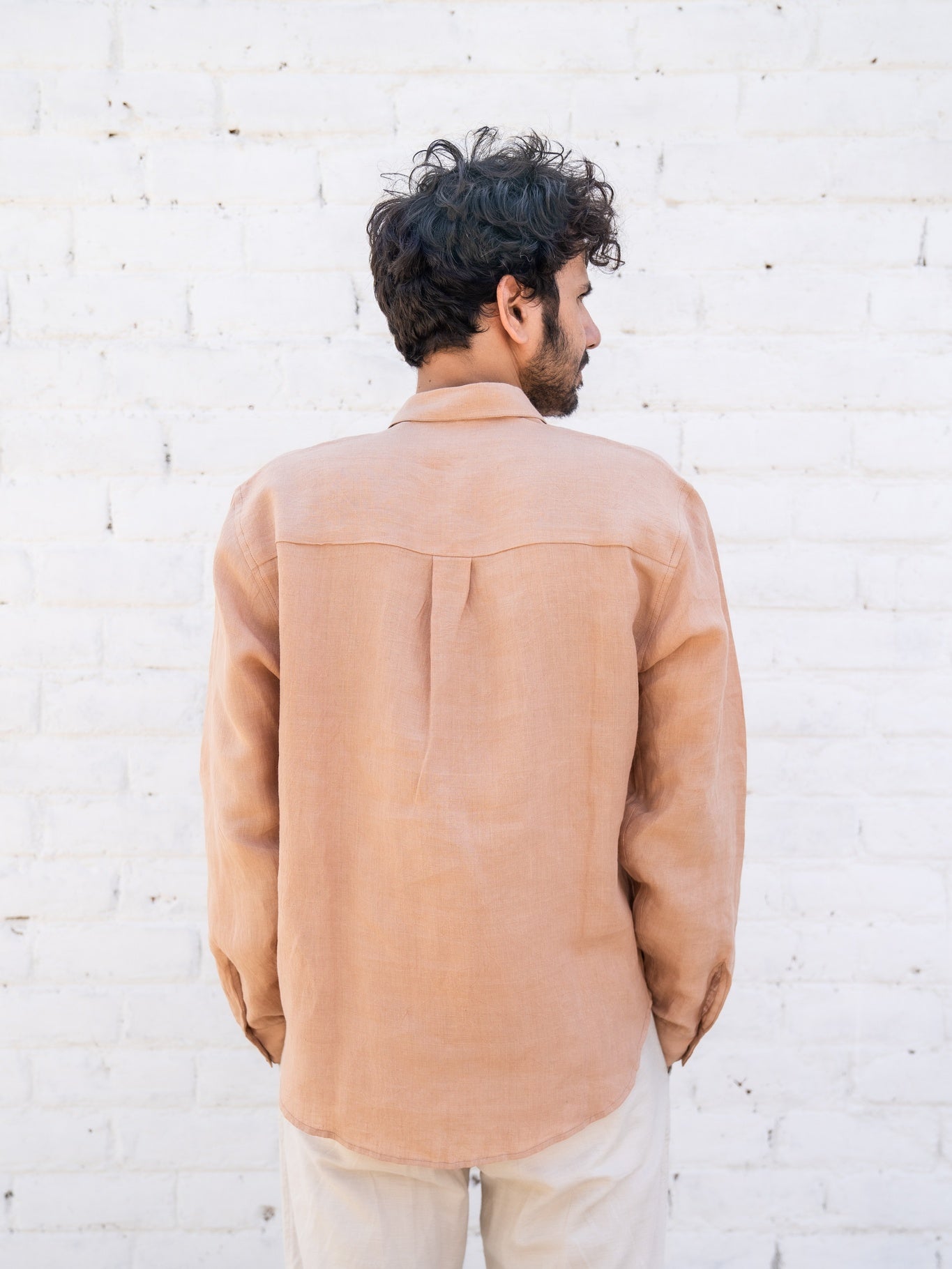 Peach Linen Shirt - CiceroniMen Shirtswith N.