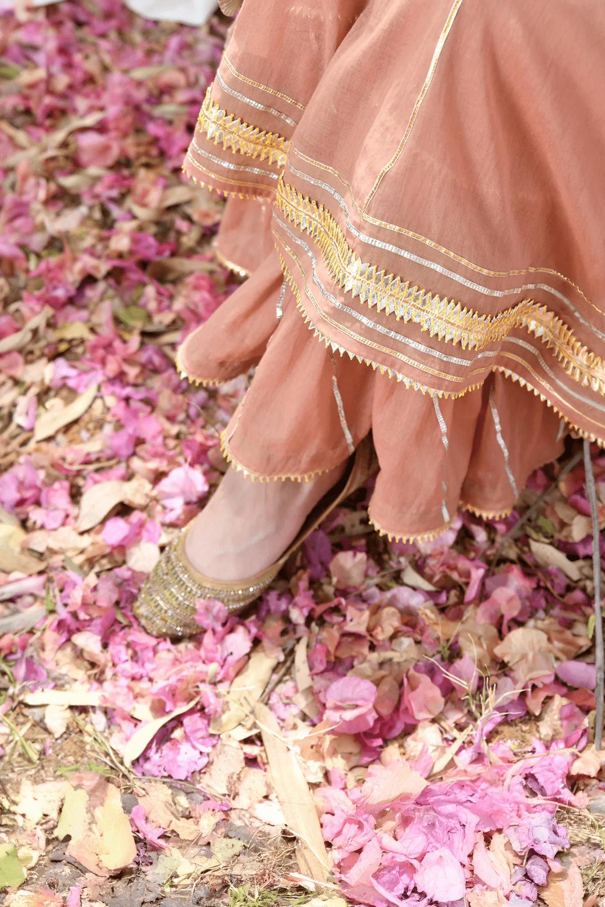 Peach Mastani Anarkali Set - CiceroniKurta Set, Festive WearOmaana