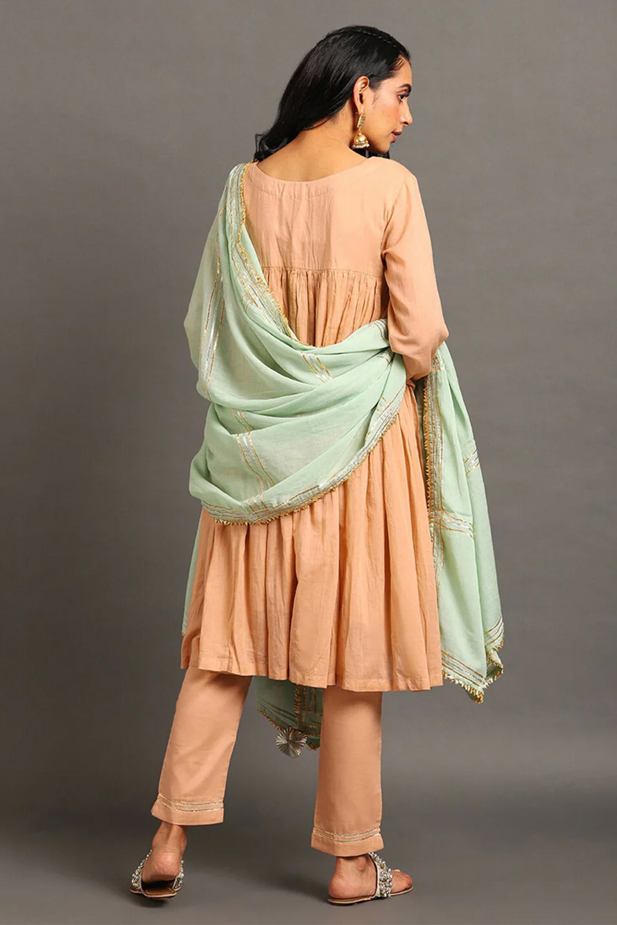 Peach Suhani Kurta Set - CiceroniKurta Set, Festive WearOmaana