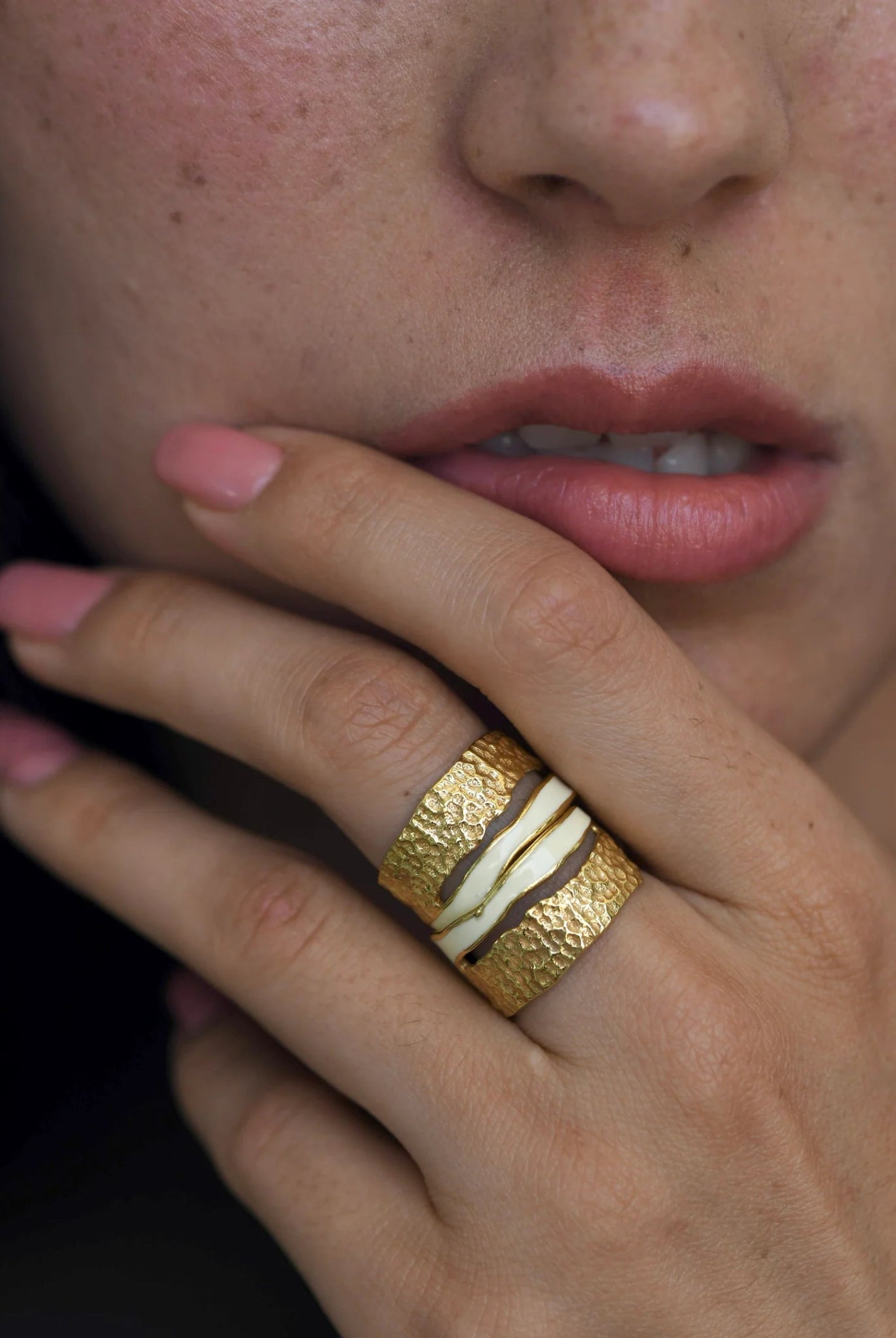 Pearl Enamel Stackable Rings - CiceroniRingsThe Loom Art