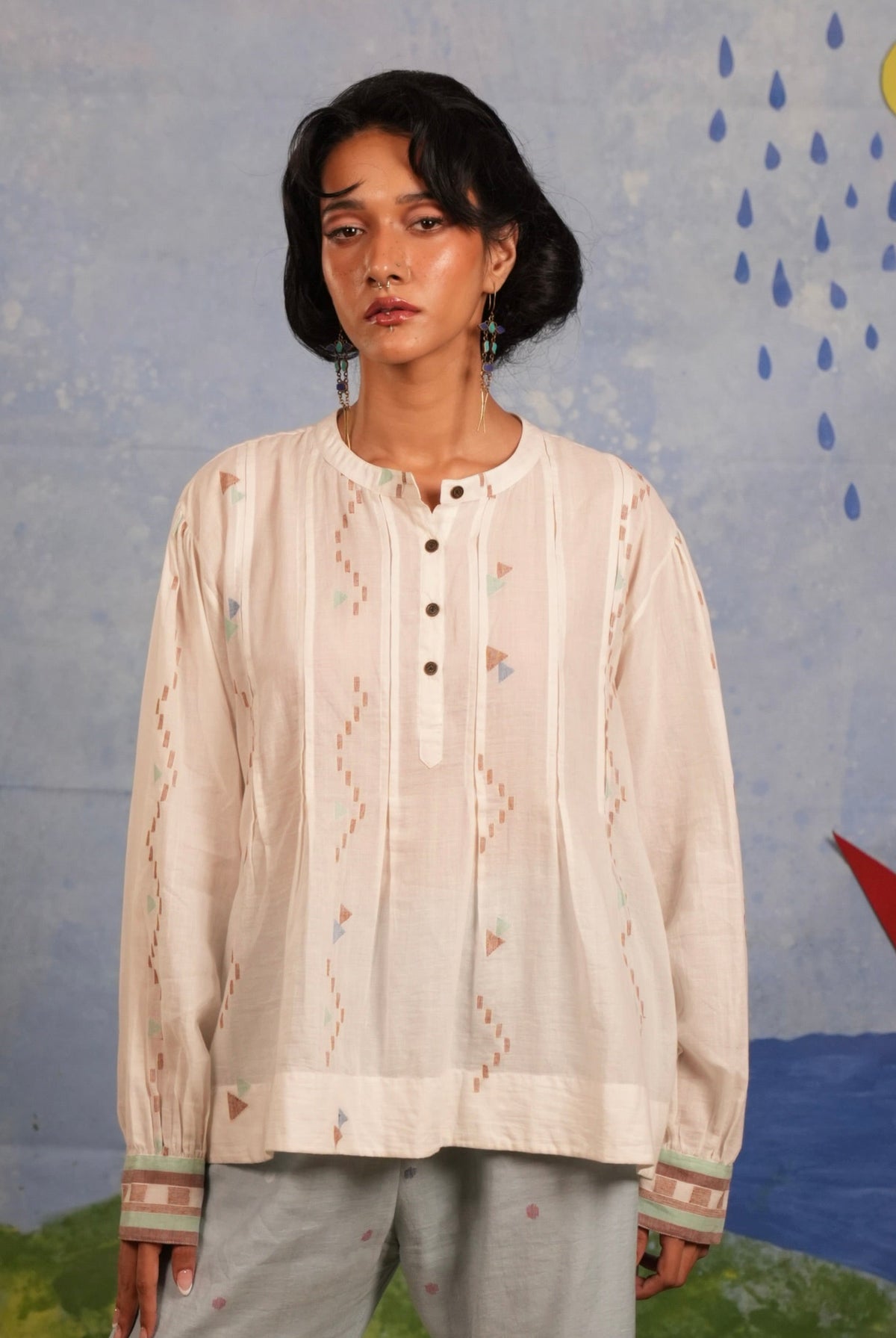 Pearl Pleated Top - CiceroniTopsBhomra