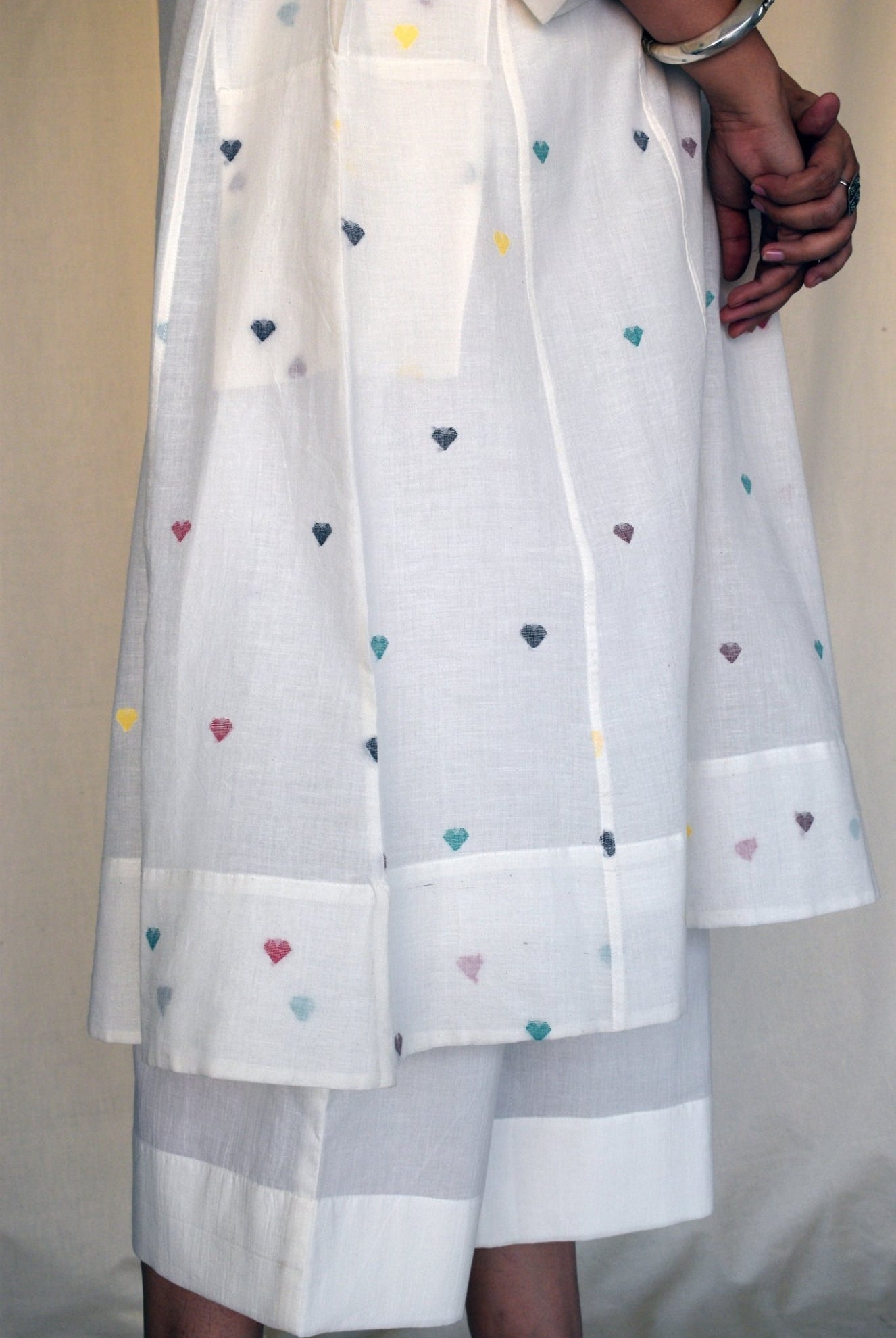 Pearl White Jamdani Phiran with Off White Pyjama - CiceroniKurta Set, Everyday WearHouse of Moxa