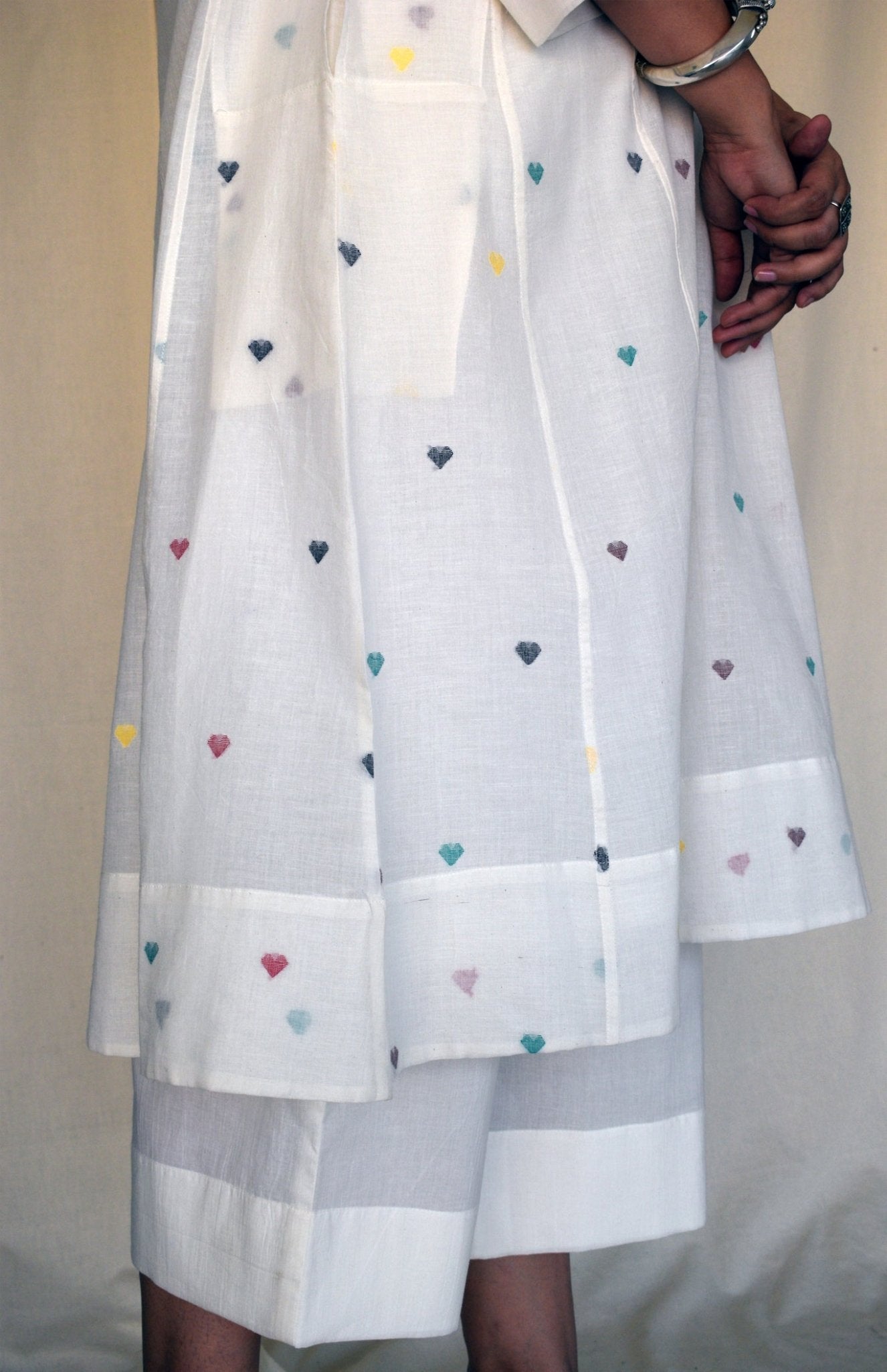 Pearl White Jamdani Phiran with Off White Pyjama - CiceroniKurta Set, Everyday WearHouse of Moxa