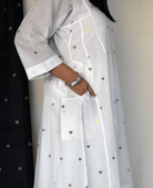 Pearl White Jamdani Phiran - CiceroniKurta, Everyday WearHouse of Moxa