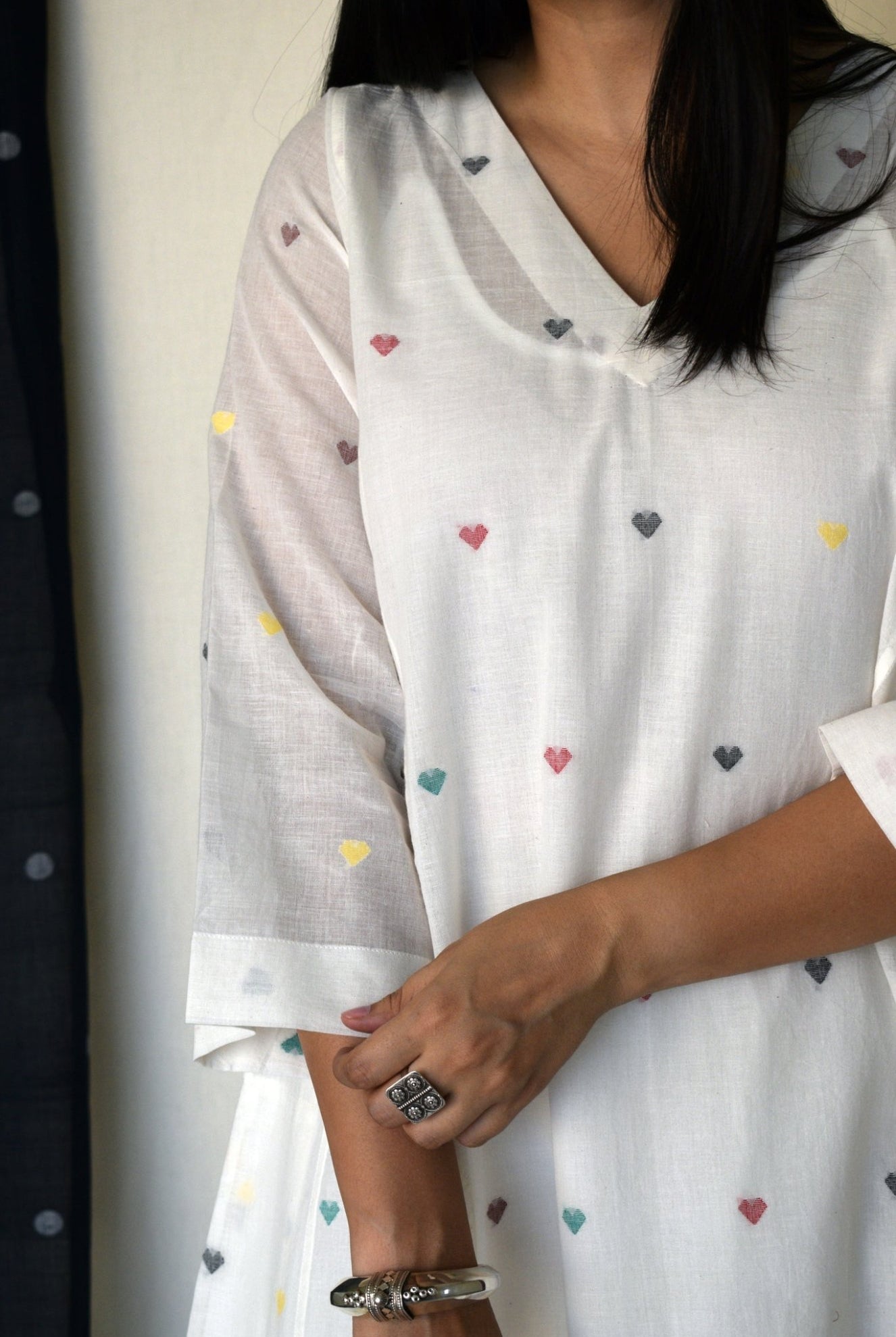 Pearl White Jamdani Phiran - CiceroniKurta, Everyday WearHouse of Moxa