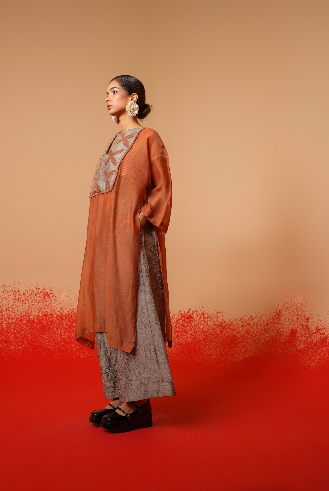 Pebble Tunic - Peach - CiceroniKurta, Everyday WearStoique