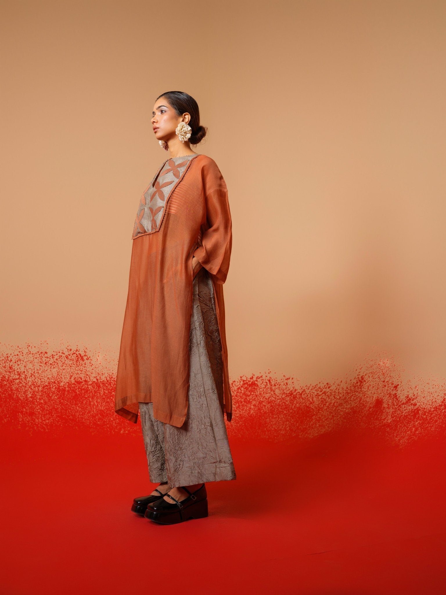 Pebble Tunic - Peach - CiceroniKurta, Everyday WearStoique