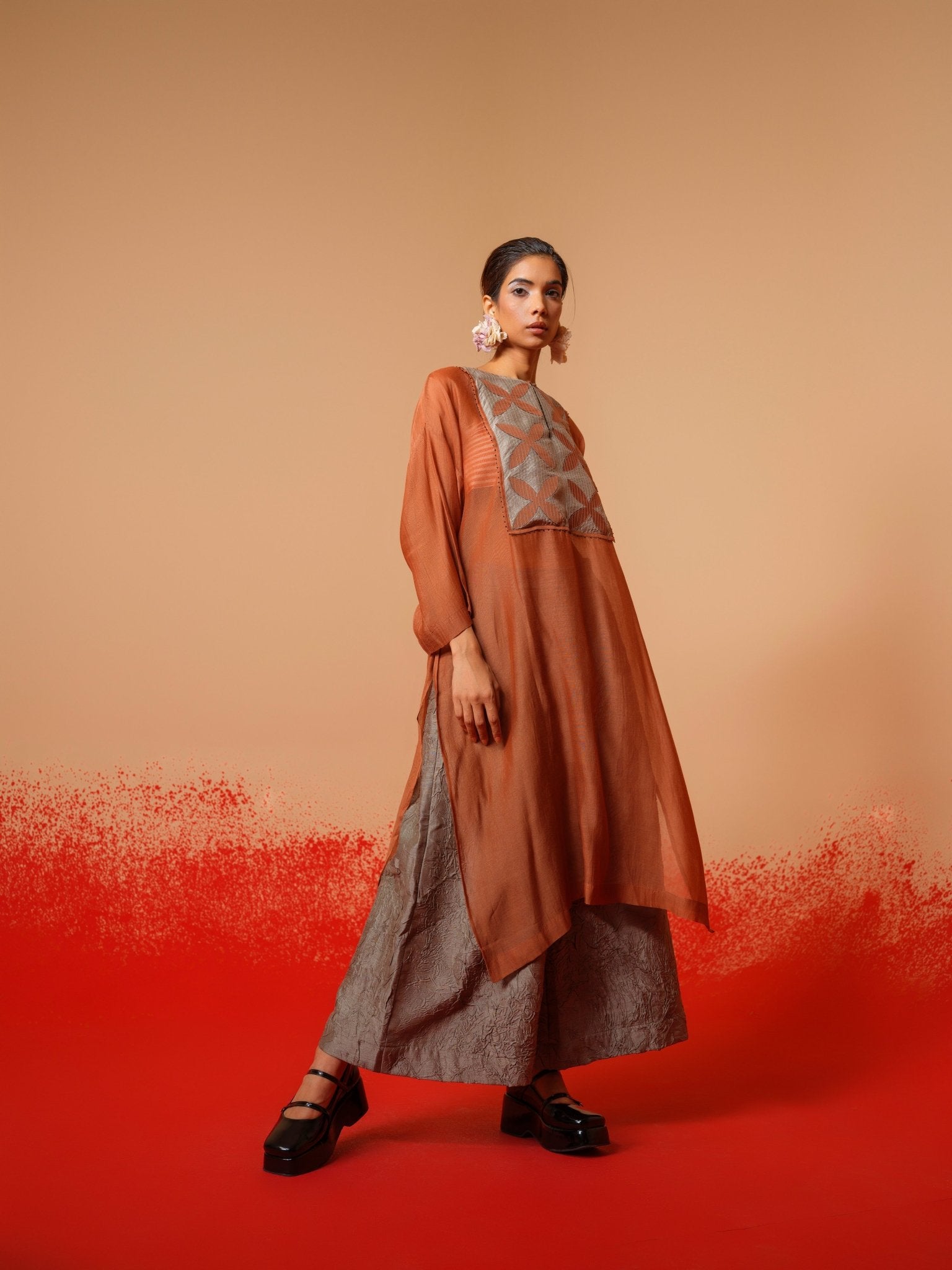 Pebble Tunic - Peach - CiceroniKurta, Everyday WearStoique