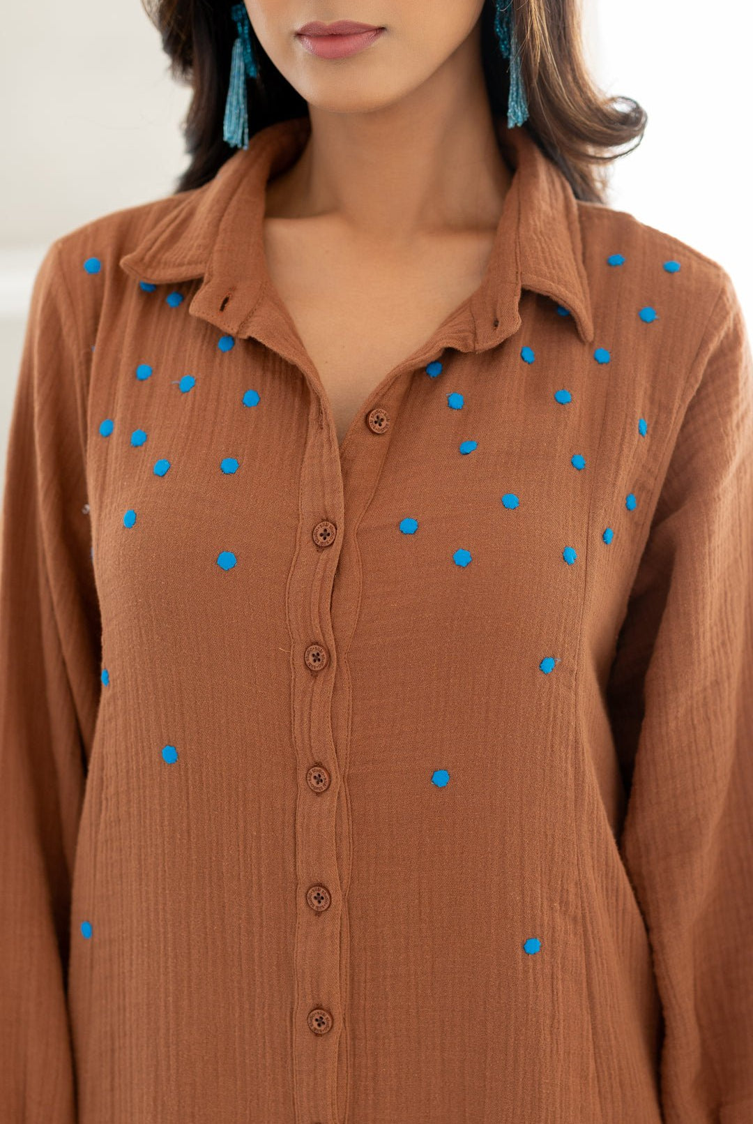 Pecan Brown Tunic Co - ord Set - CiceroniKurta Set, Everyday WearSilai Studio
