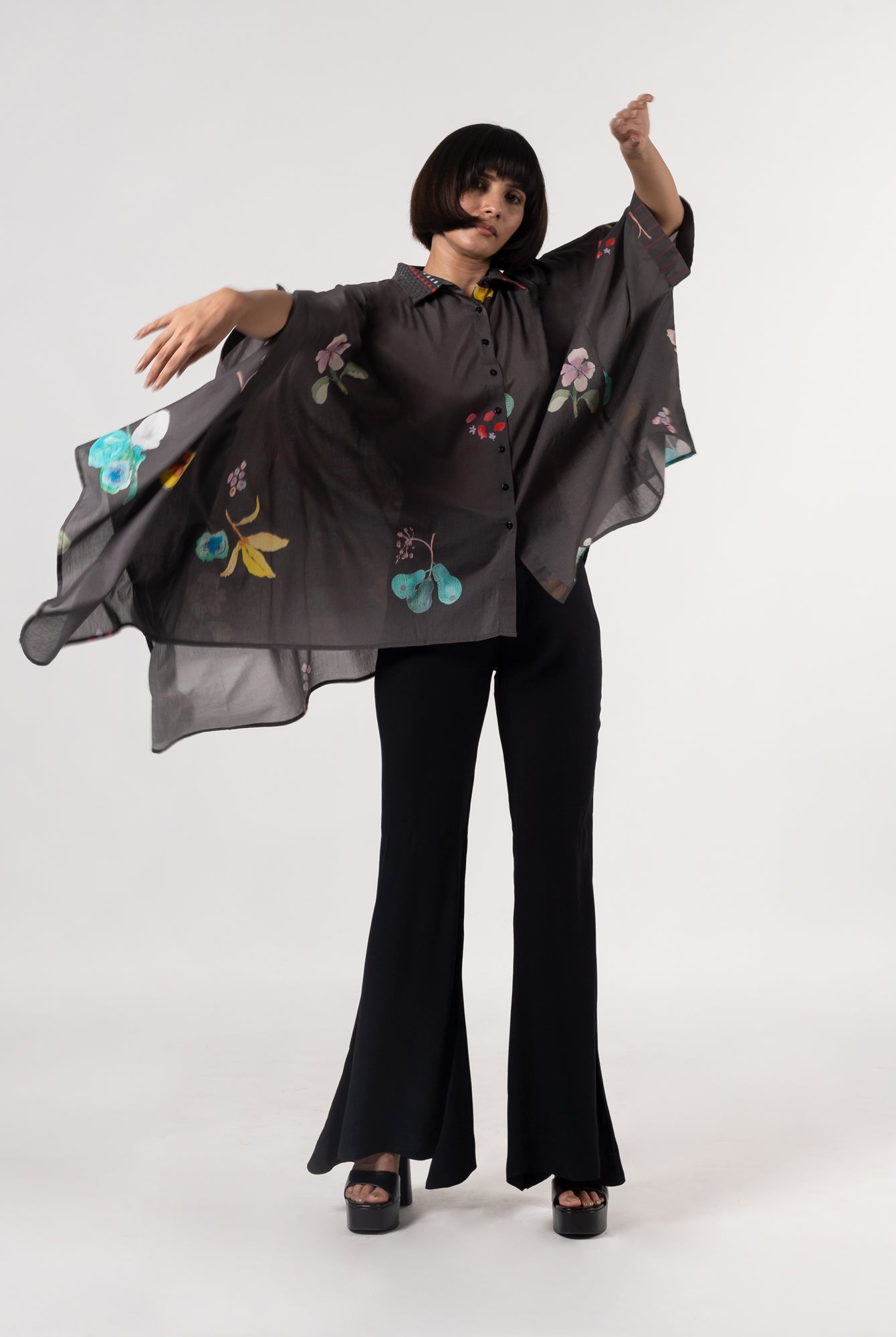 Pedru Charcoal Shirt - CiceroniWomen ShirtsShades of India