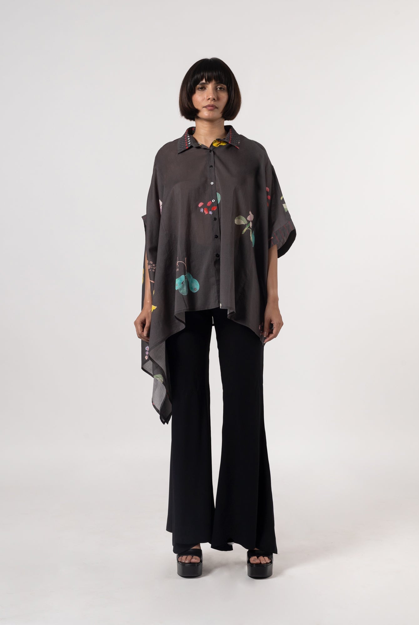 Pedru Charcoal Shirt - CiceroniWomen ShirtsShades of India