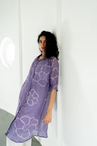 Periwinkle Bandhej Tunic with white Pants - CiceroniKurta SetSilai Studio