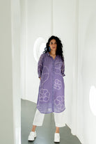 Periwinkle Bandhej Tunic - CiceroniTunicsSilai Studio