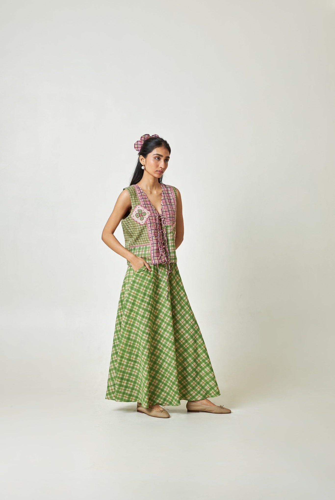 Petal Mosaic Block Printed Vest - CiceroniVestPants and Pajamas