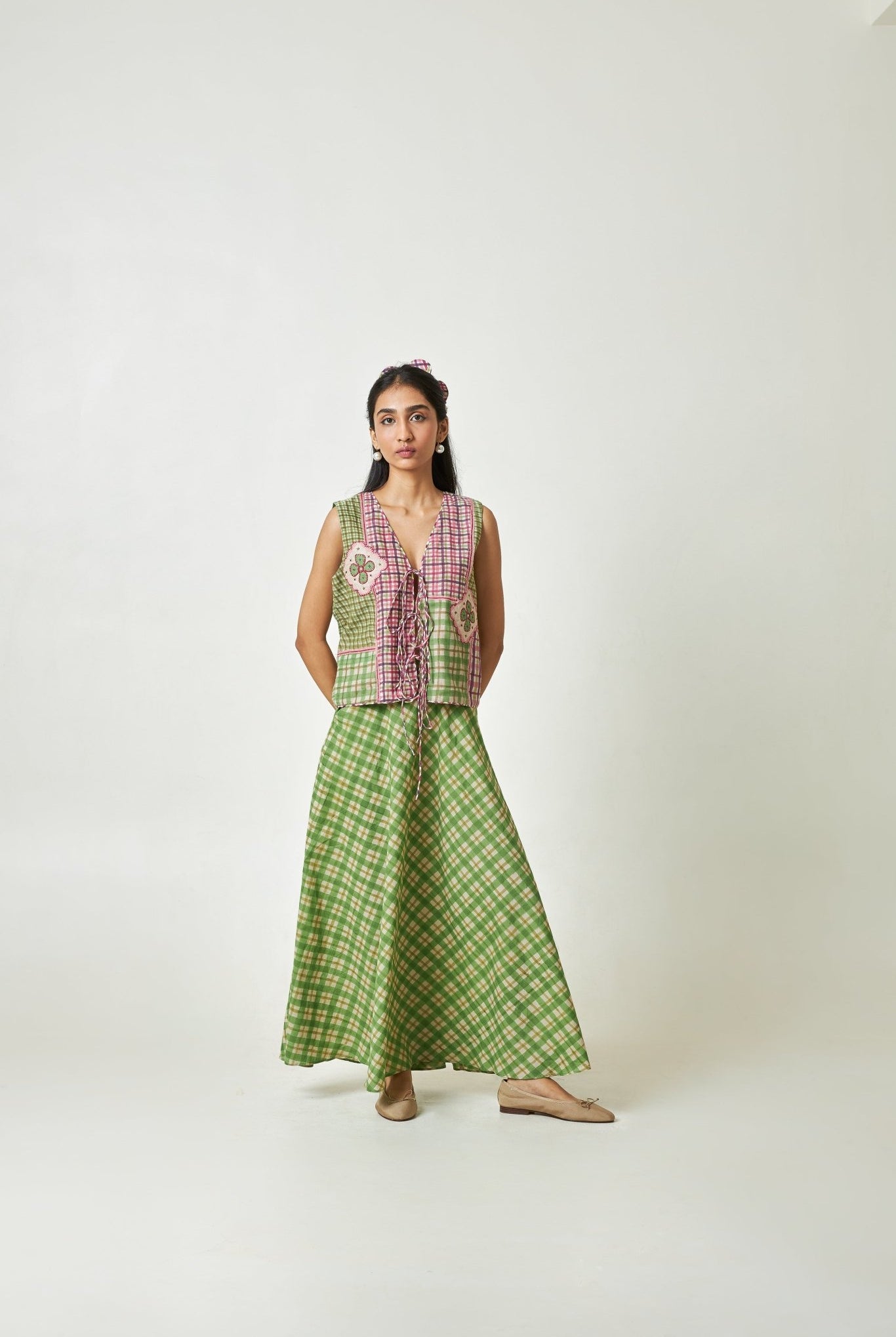Petal Mosaic Block Printed Vest - CiceroniVestPants and Pajamas