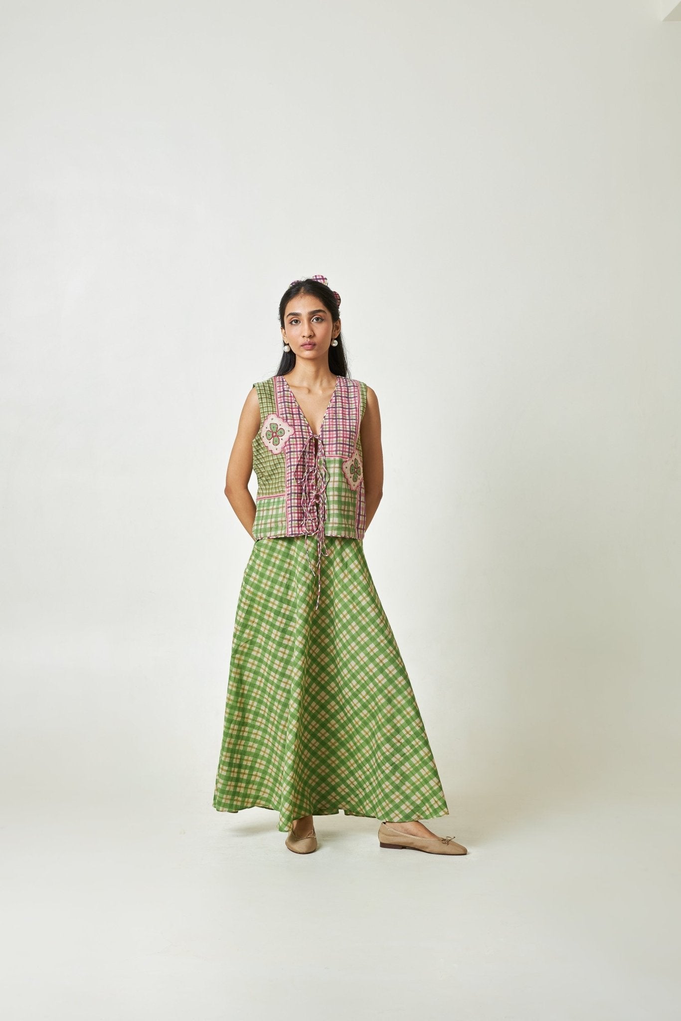 Petal Mosaic Block Printed Vest - CiceroniVestPants and Pajamas