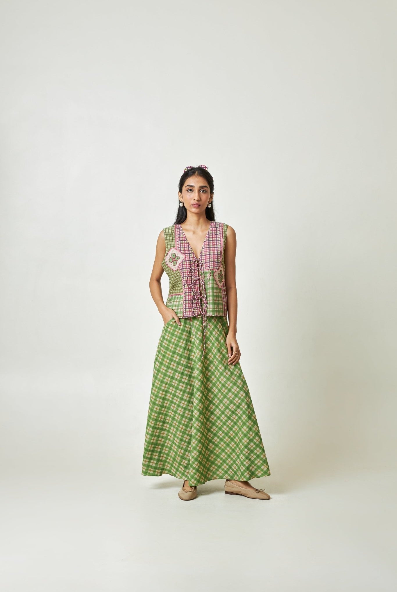 Petal Mosaic Block Printed Vest - CiceroniVestPants and Pajamas