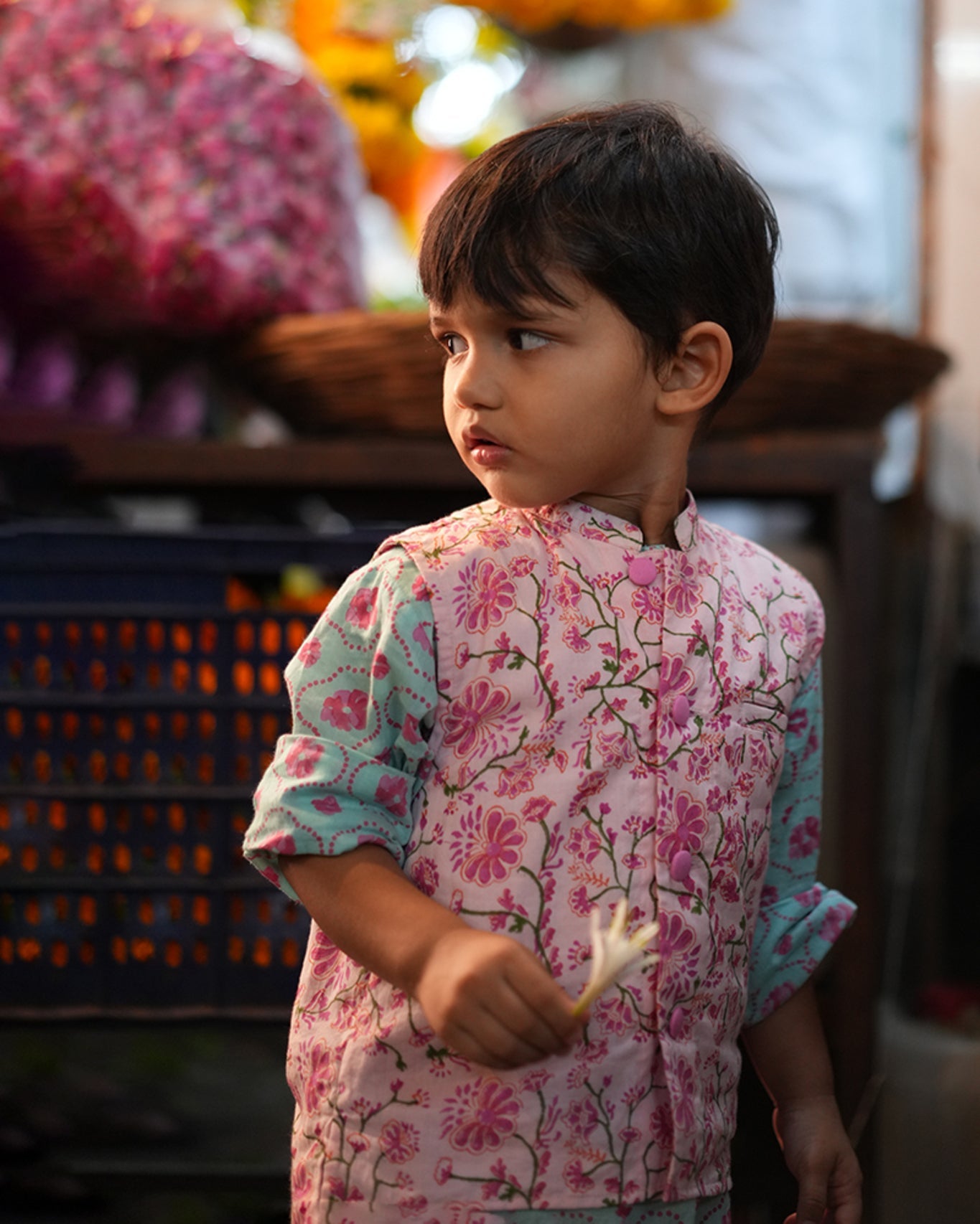 Phool Cotton Pink Floral Bandi - CiceroniJacketsLove The World Today