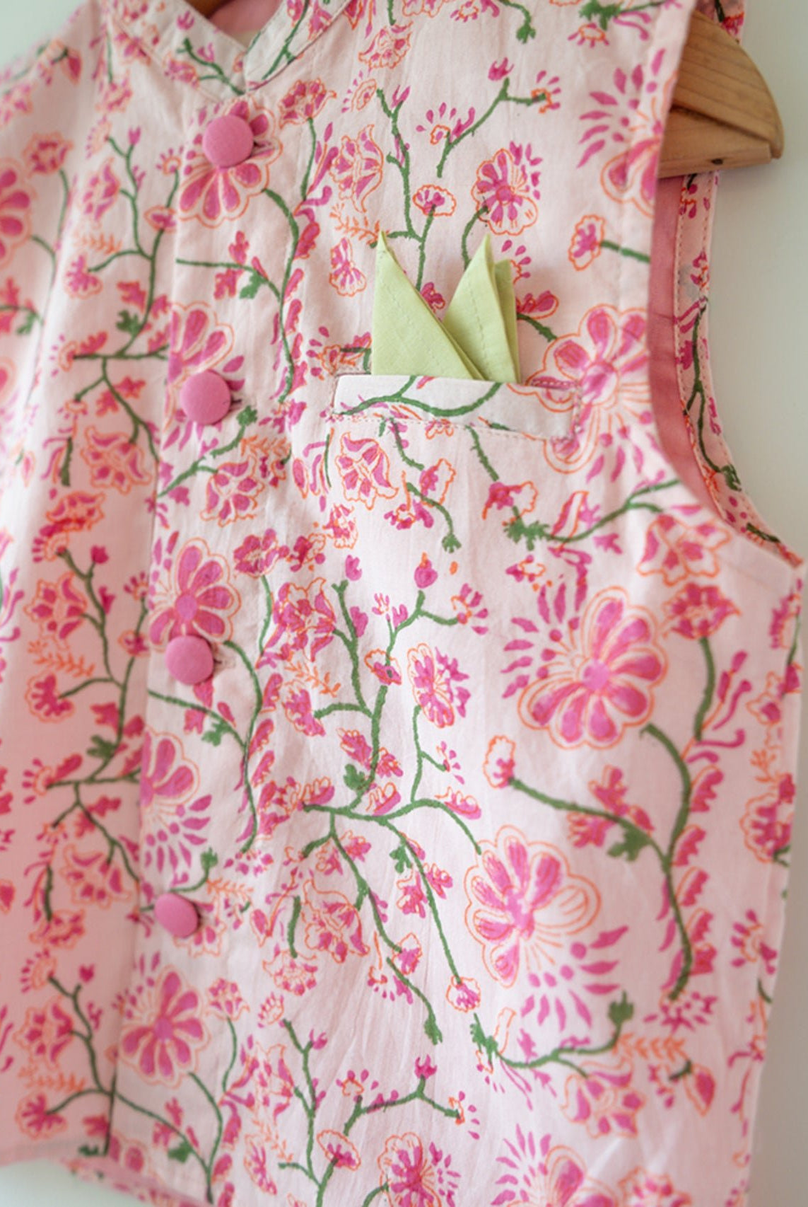 Phool Cotton Pink Floral Bandi - CiceroniJacketsLove The World Today