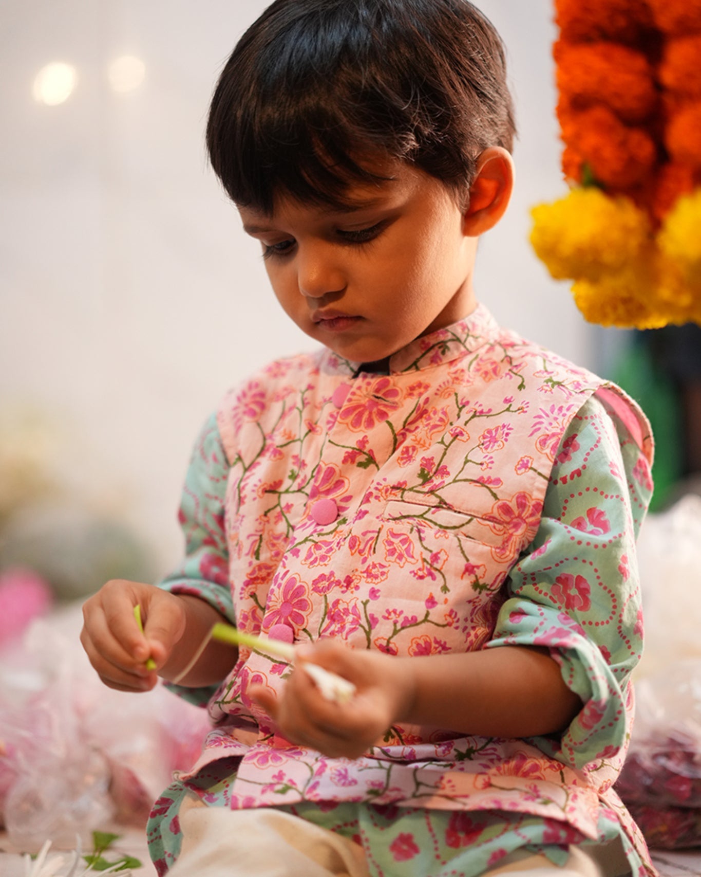 Phool Cotton Pink Floral Bandi - CiceroniJacketsLove The World Today