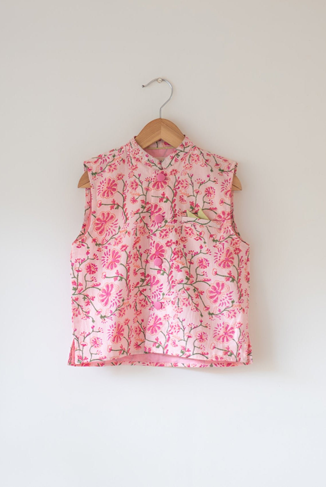 Phool Cotton Pink Floral Bandi - CiceroniJacketsLove The World Today