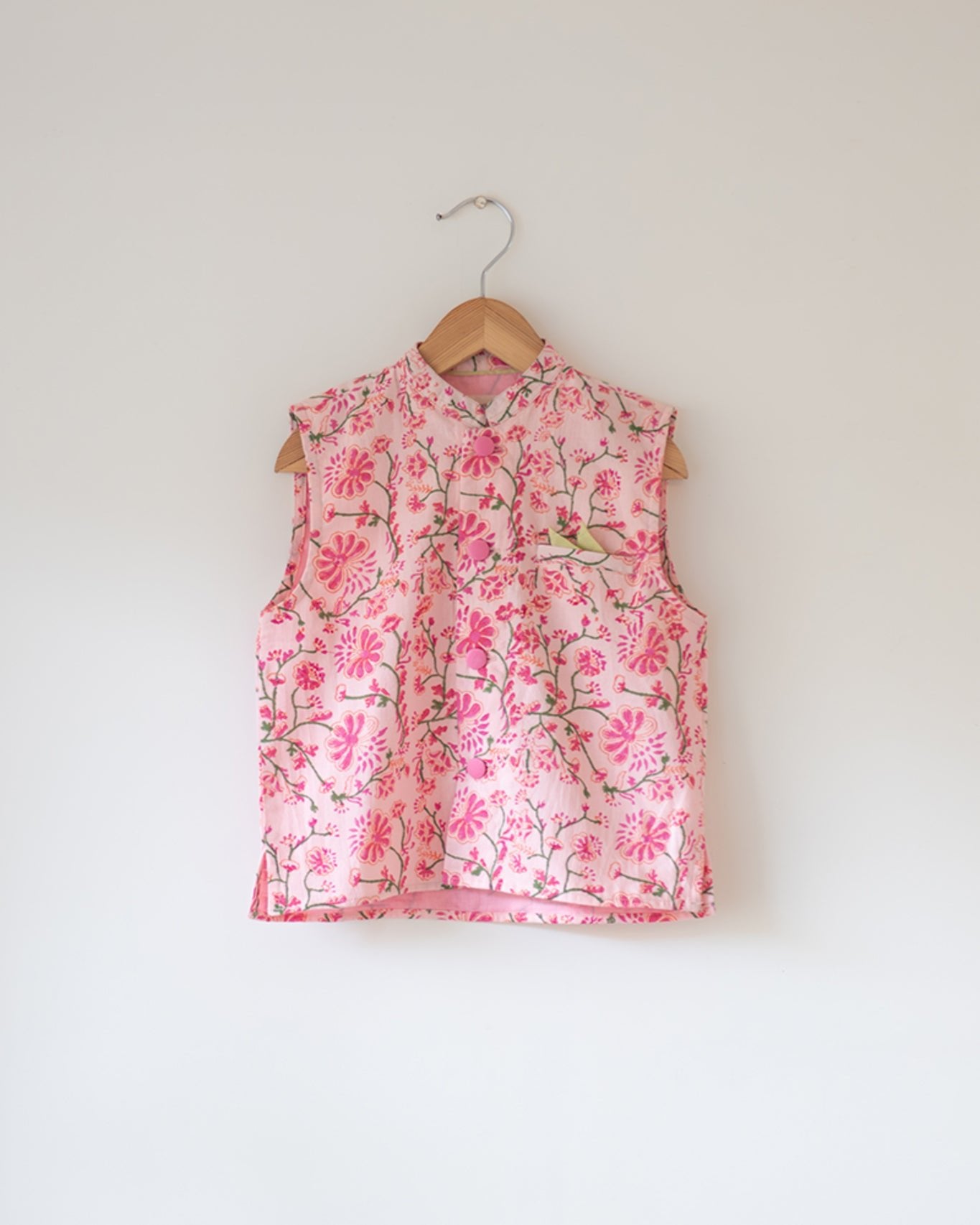Phool Cotton Pink Floral Bandi - CiceroniJacketsLove The World Today