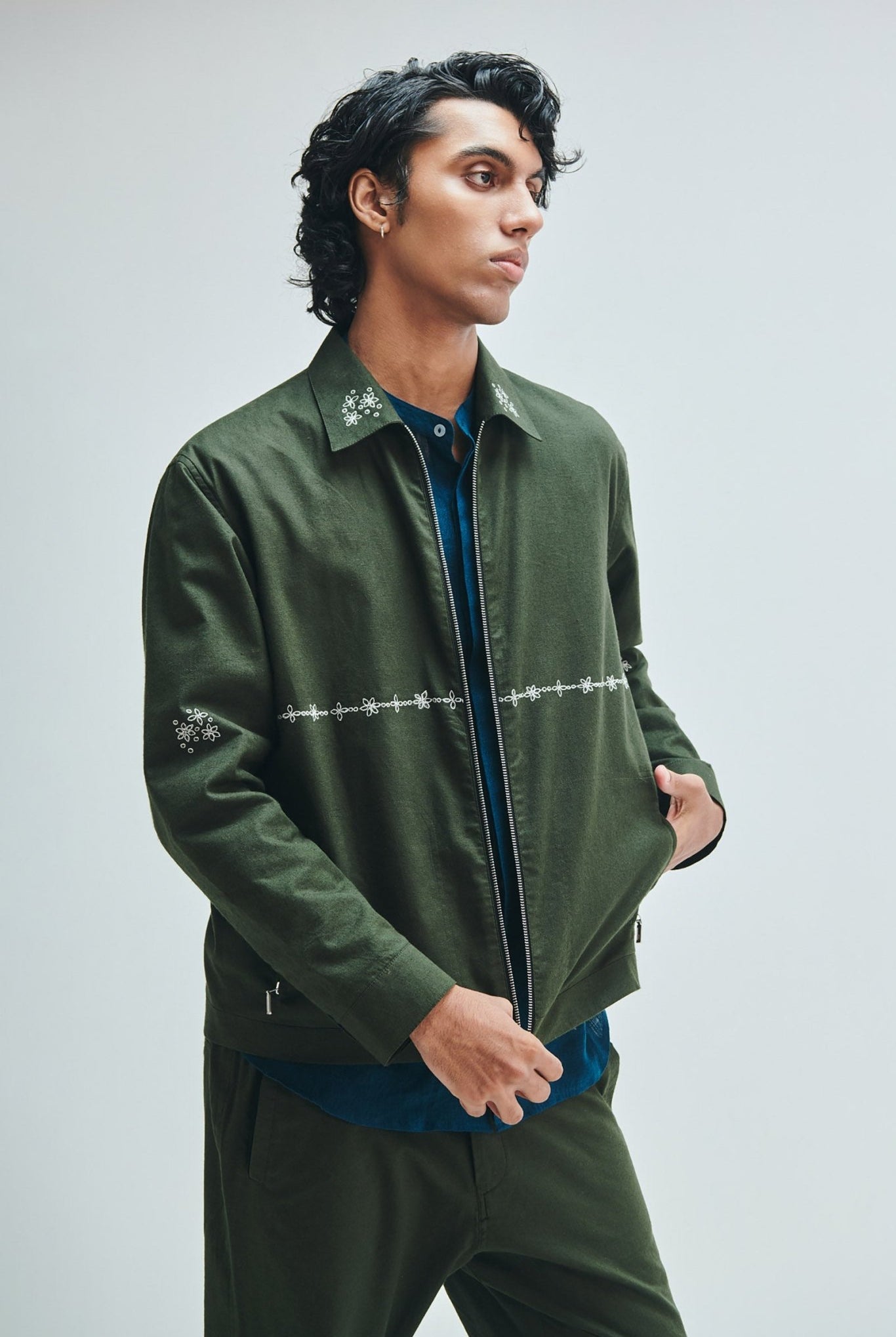 Pine Co-Linen Men's Track Jacket - CiceroniTrack JacketSaphed