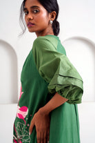 Pine Green Suvi Set - Embroidered Tunic + Pants - CiceroniKurta SetMadder Much