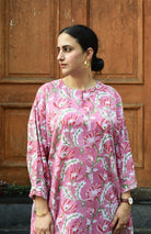 Pink and White Hand Block Printed Anti Fit Co - ord Set - CiceroniKurta Set, Everyday WearHouse of Moxa