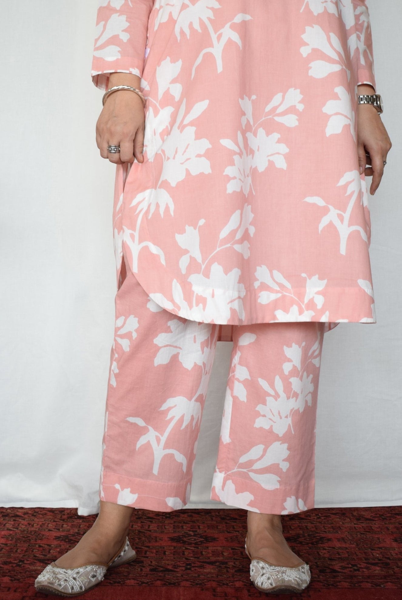 Pink Floral Co - ord Set - CiceroniKurta Set, Everyday WearHouse of Moxa
