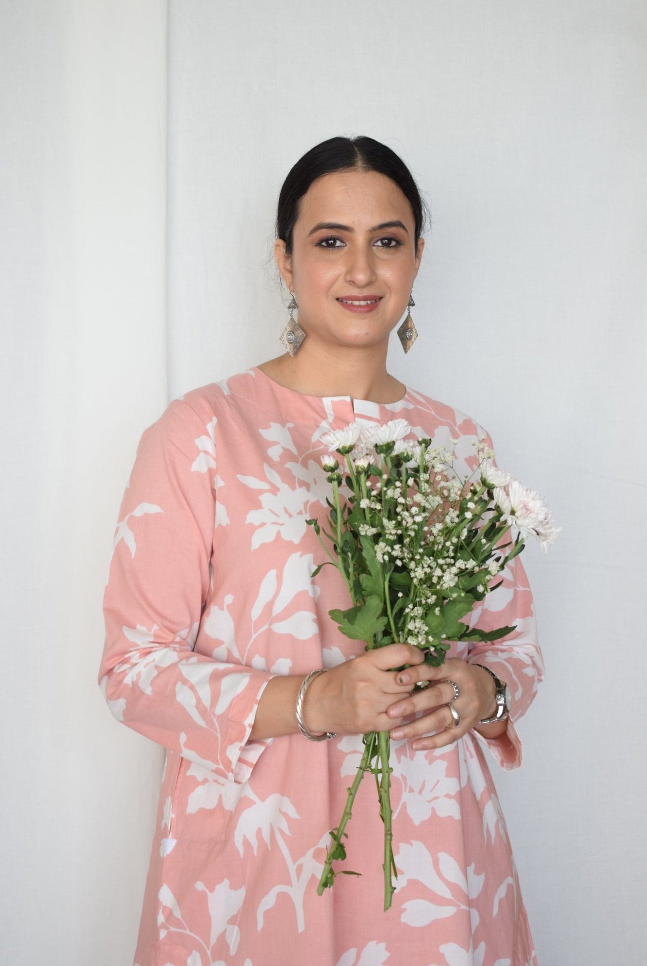 Pink Floral Co - ord Set - CiceroniKurta Set, Everyday WearHouse of Moxa