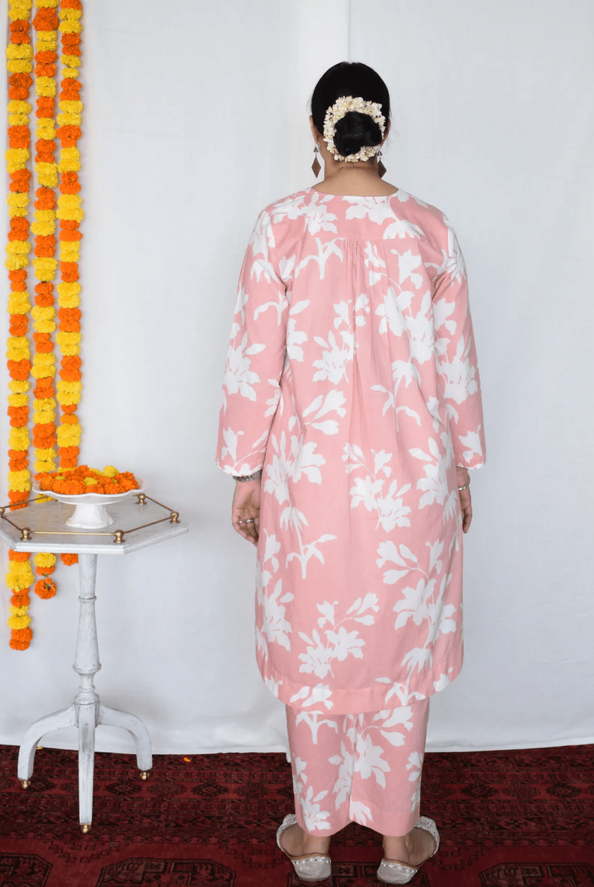 Pink Floral Co - ord Set - CiceroniKurta Set, Everyday WearHouse of Moxa