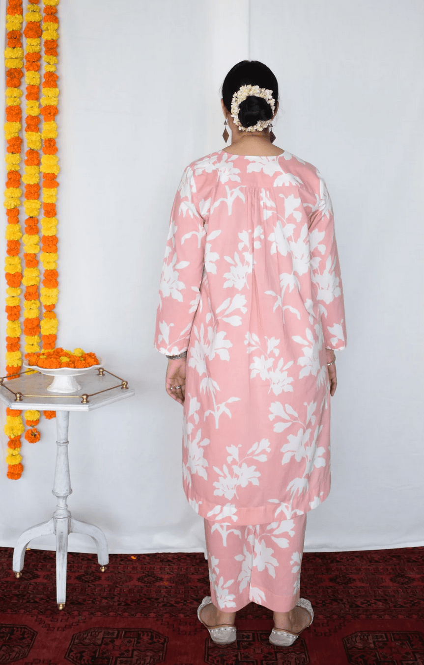 Pink Floral Co - ord Set - CiceroniKurta Set, Everyday WearHouse of Moxa