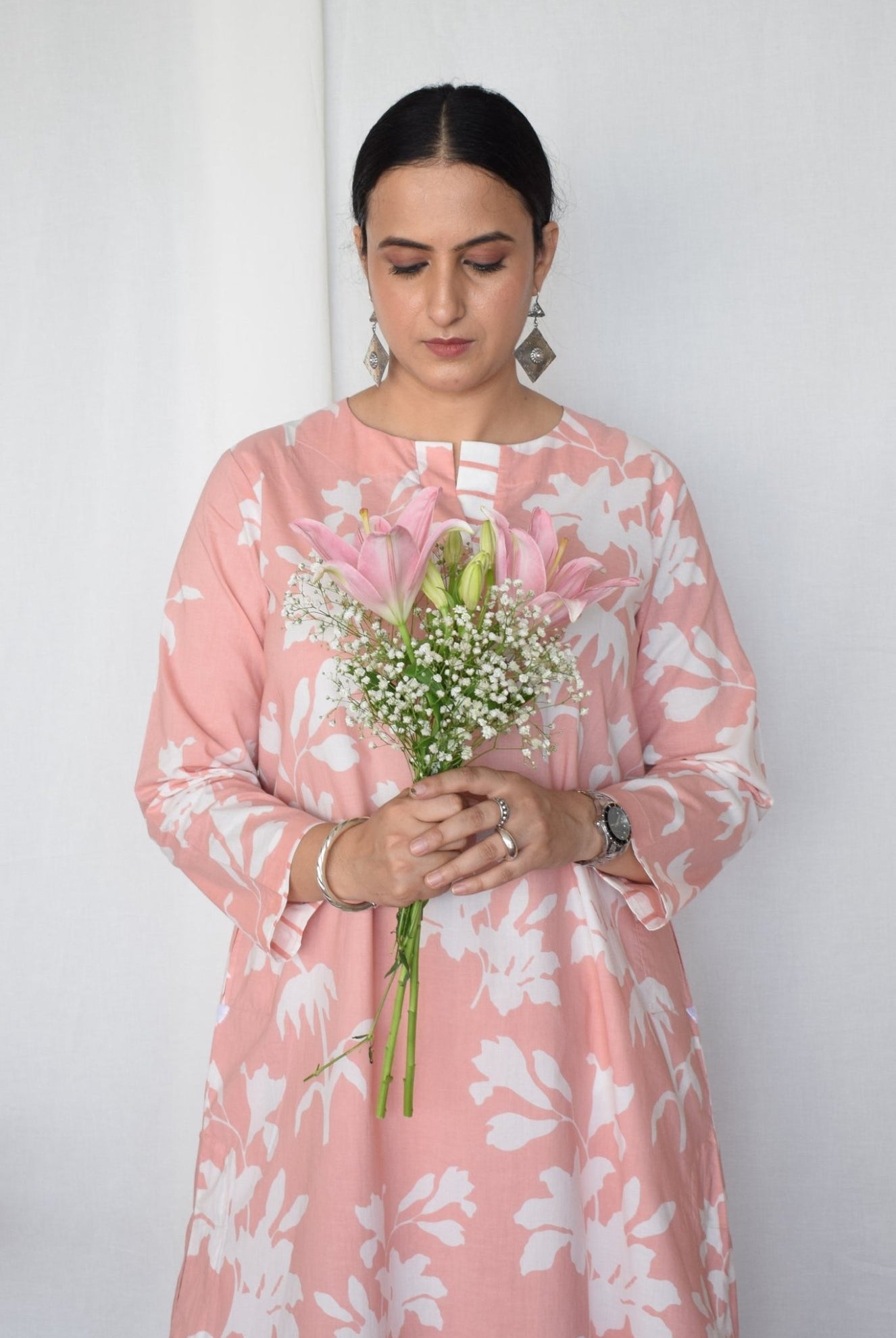 Pink Floral Co - ord Set - CiceroniKurta Set, Everyday WearHouse of Moxa