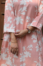 Pink Floral Paneled Kurta with Striped Pajama - CiceroniKurta Set, Everyday WearHouse of Moxa