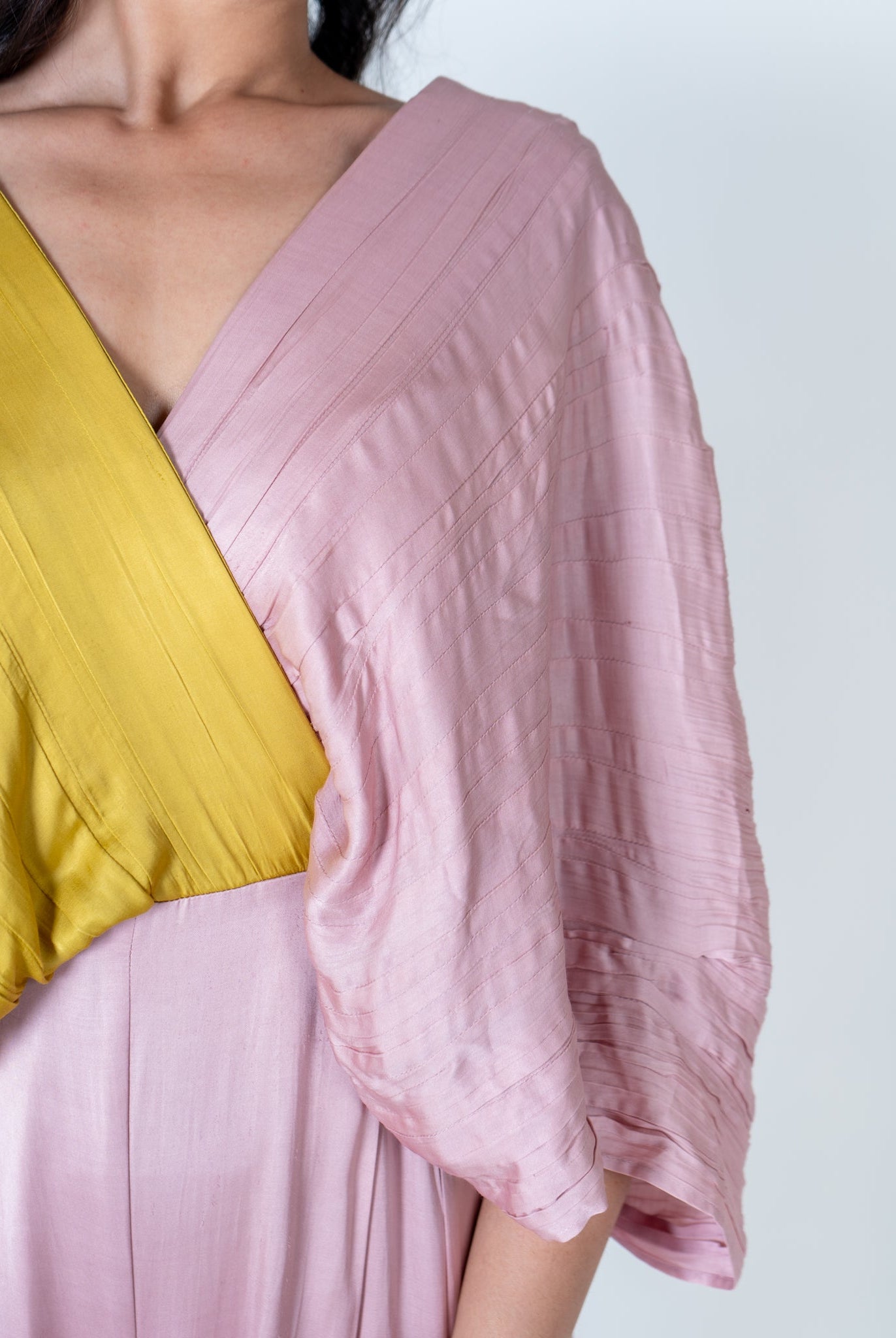 Pink - Yellow Color - Blocked Jumpsuit - CiceroniJumpsuitNeora
