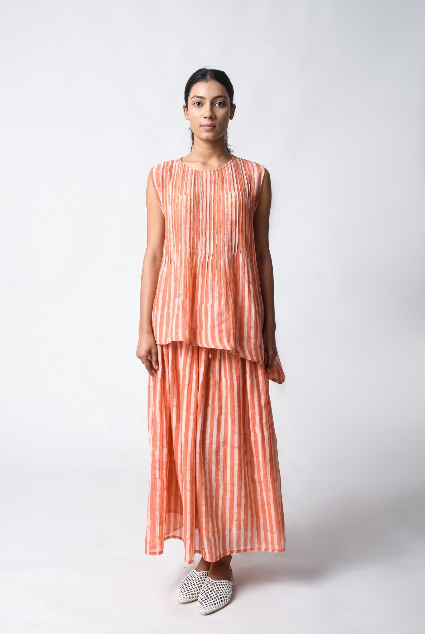 Pintuck Coral Cord Set - CiceroniSkirt SetJayati Goenka